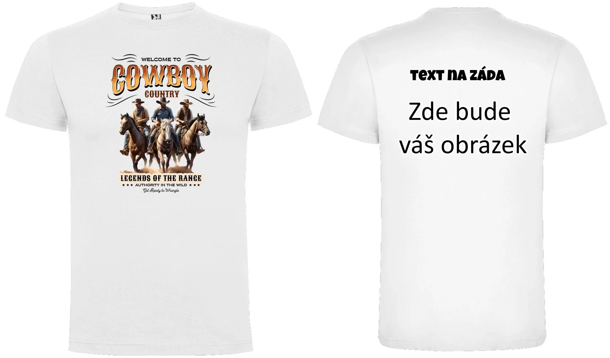COWBOY 2 MOTIVY chlapecké tričko oboustranný potisk chlapecké DOGO Bílá