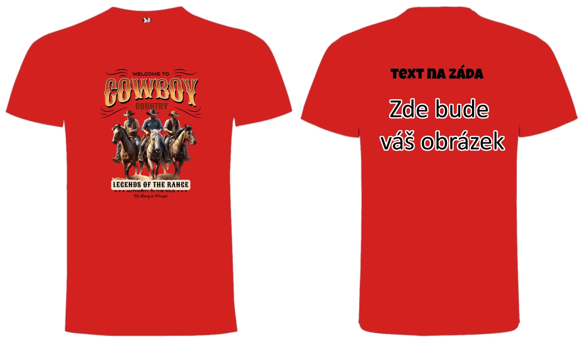 COWBOY 2 MOTIVY chlapecké tričko oboustranný potisk chlapecké DOGO Červená
