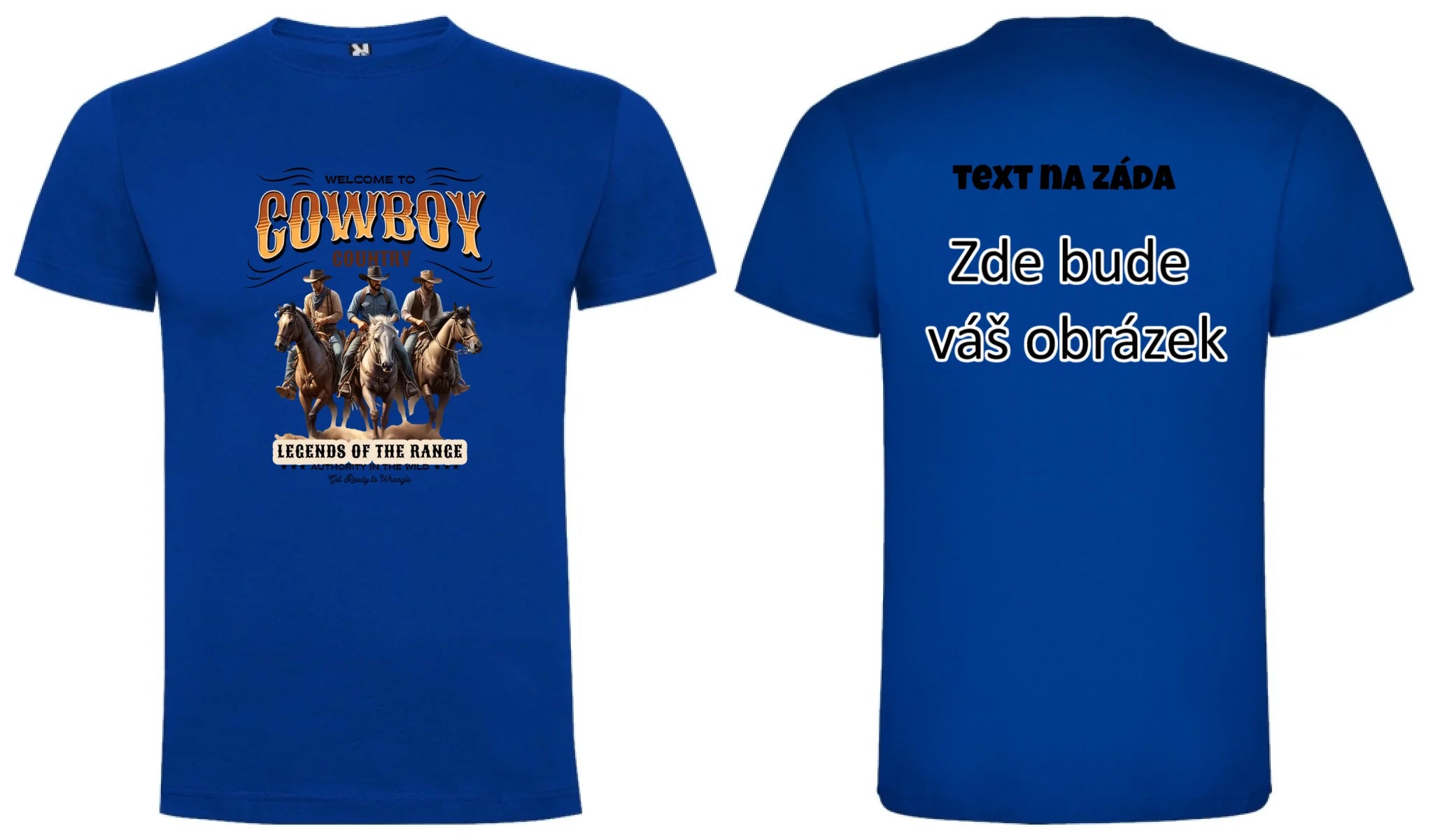 COWBOY 2 MOTIVY chlapecké tričko oboustranný potisk chlapecké DOGO Modrá