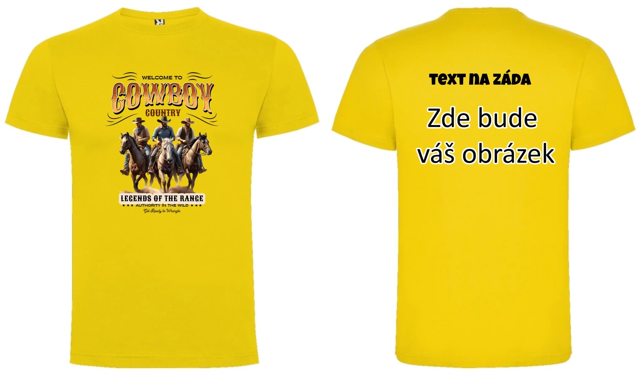 COWBOY 2 MOTIVY chlapecké tričko oboustranný potisk chlapecké DOGO Žlutá