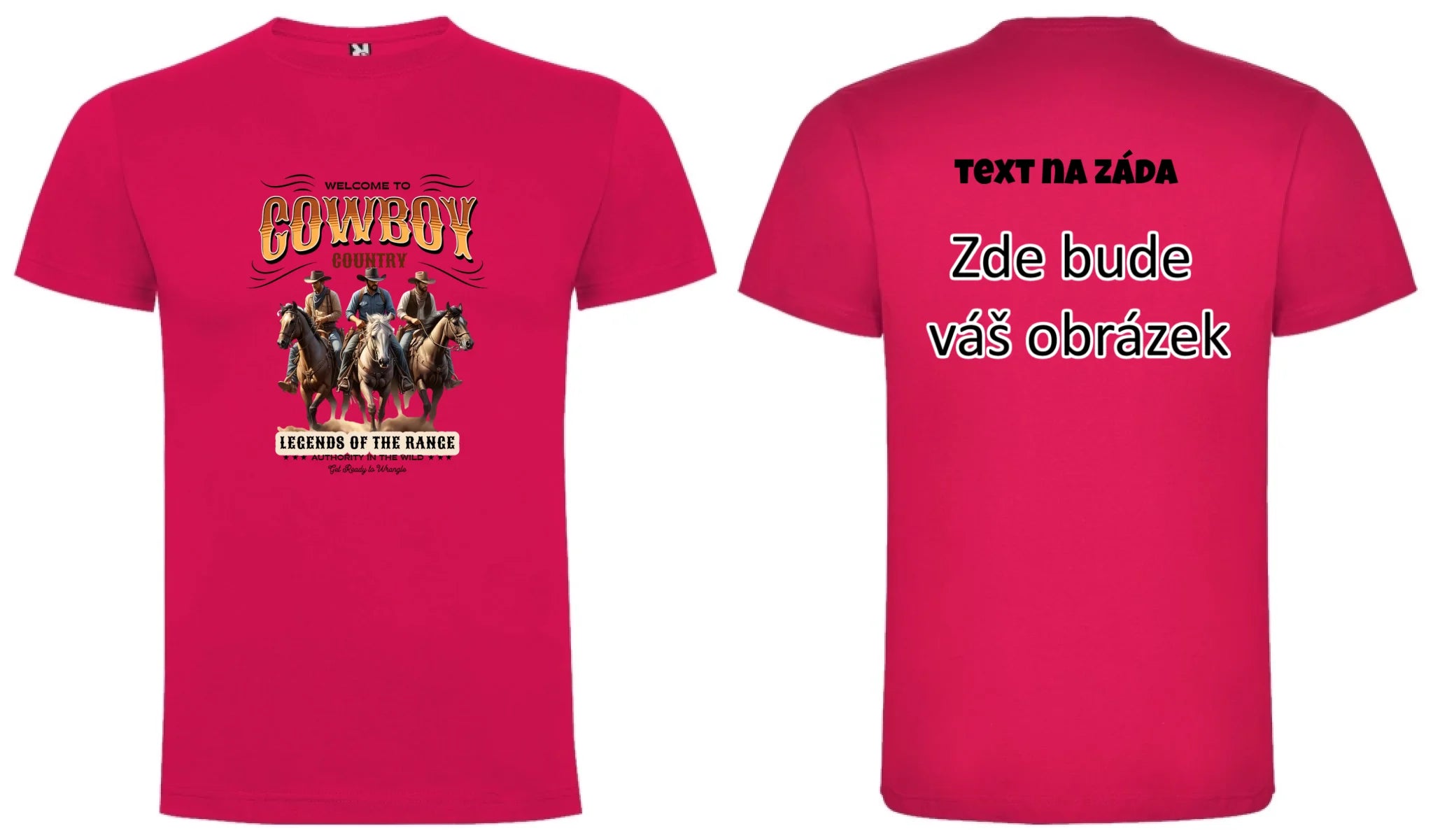 COWBOY 2 MOTIVY pánské tričko oboustranný potisk pánské DOGO Růže
