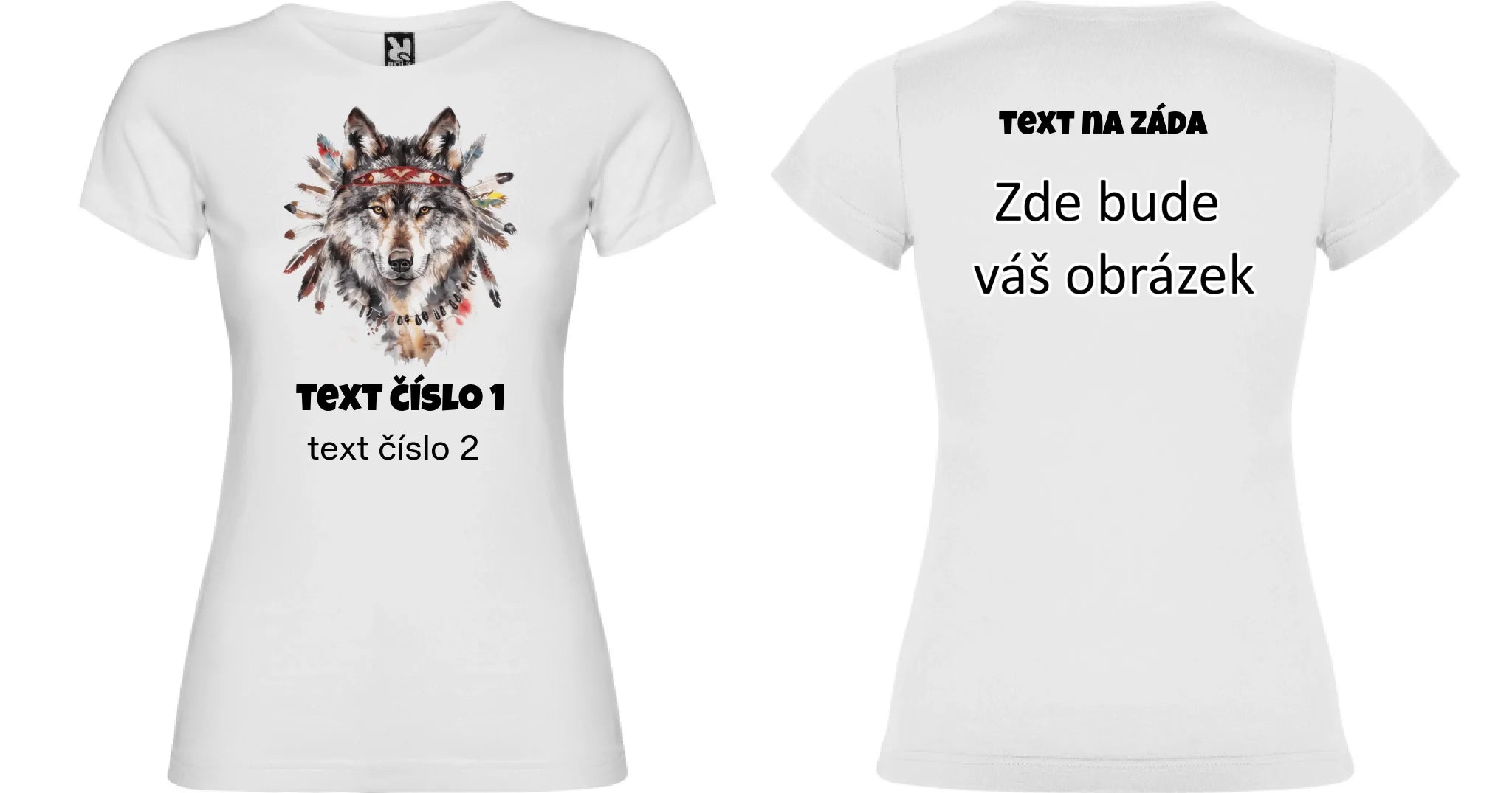 DIVOKÝ ZÁPAD VÝBĚR OBRÁZKU (10+motivů) a MOŽNOST DOPLNIT VLASTNÍ TEXTY dívčí tričko oboustranný potisk dívčí jamaica Bílá