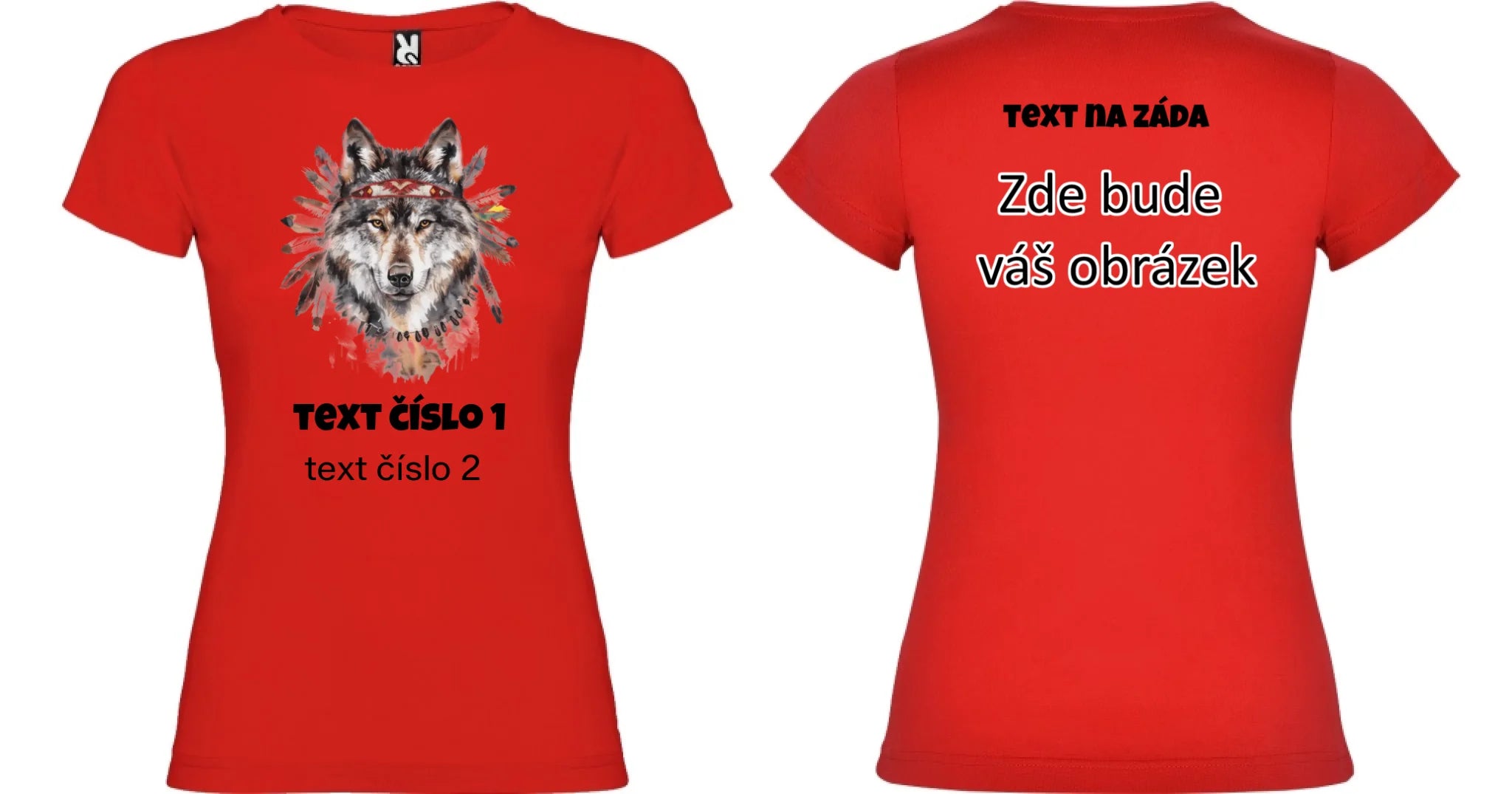 DIVOKÝ ZÁPAD VÝBĚR OBRÁZKU (10+motivů) a MOŽNOST DOPLNIT VLASTNÍ TEXTY dívčí tričko oboustranný potisk dívčí jamaica Červená