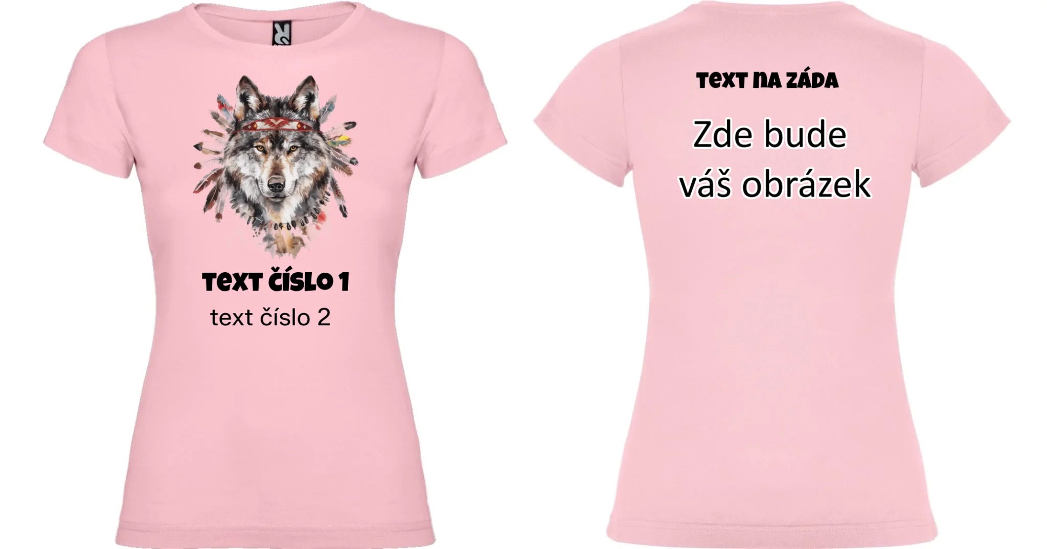 DIVOKÝ ZÁPAD VÝBĚR OBRÁZKU (10+motivů) a MOŽNOST DOPLNIT VLASTNÍ TEXTY dívčí tričko oboustranný potisk dívčí jamaica Světle růžová
