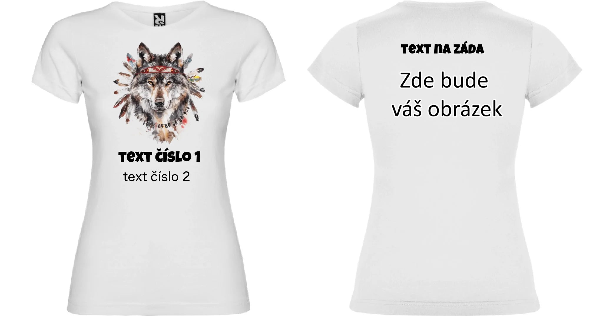 DIVOKÝ ZÁPAD VÝBĚR OBRÁZKU (10+motivů) a MOŽNOST DOPLNIT VLASTNÍ TEXTY dámské tričko oboustranný potisk dámské jamaica Bílá