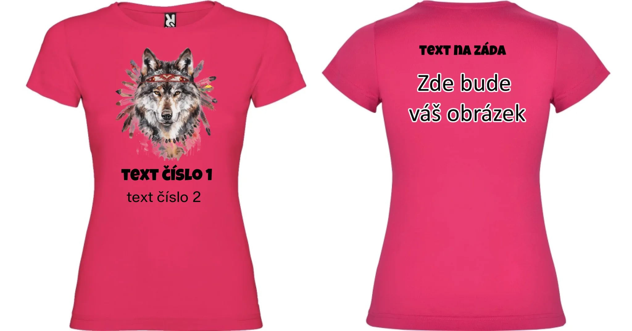 DIVOKÝ ZÁPAD VÝBĚR OBRÁZKU (10+motivů) a MOŽNOST DOPLNIT VLASTNÍ TEXTY dámské tričko oboustranný potisk dámské jamaica Růže