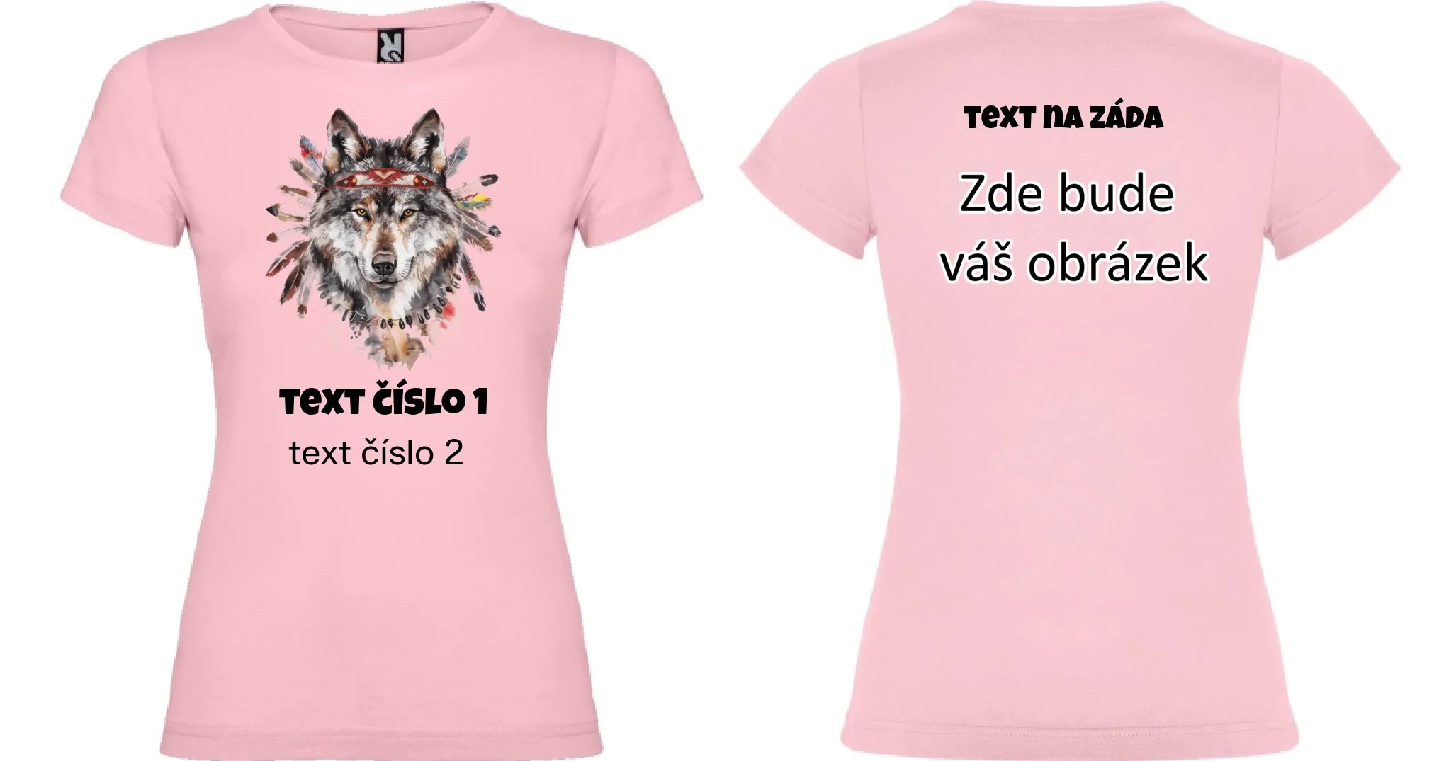 DIVOKÝ ZÁPAD VÝBĚR OBRÁZKU (10+motivů) a MOŽNOST DOPLNIT VLASTNÍ TEXTY dámské tričko oboustranný potisk dámské jamaica Světle růžová