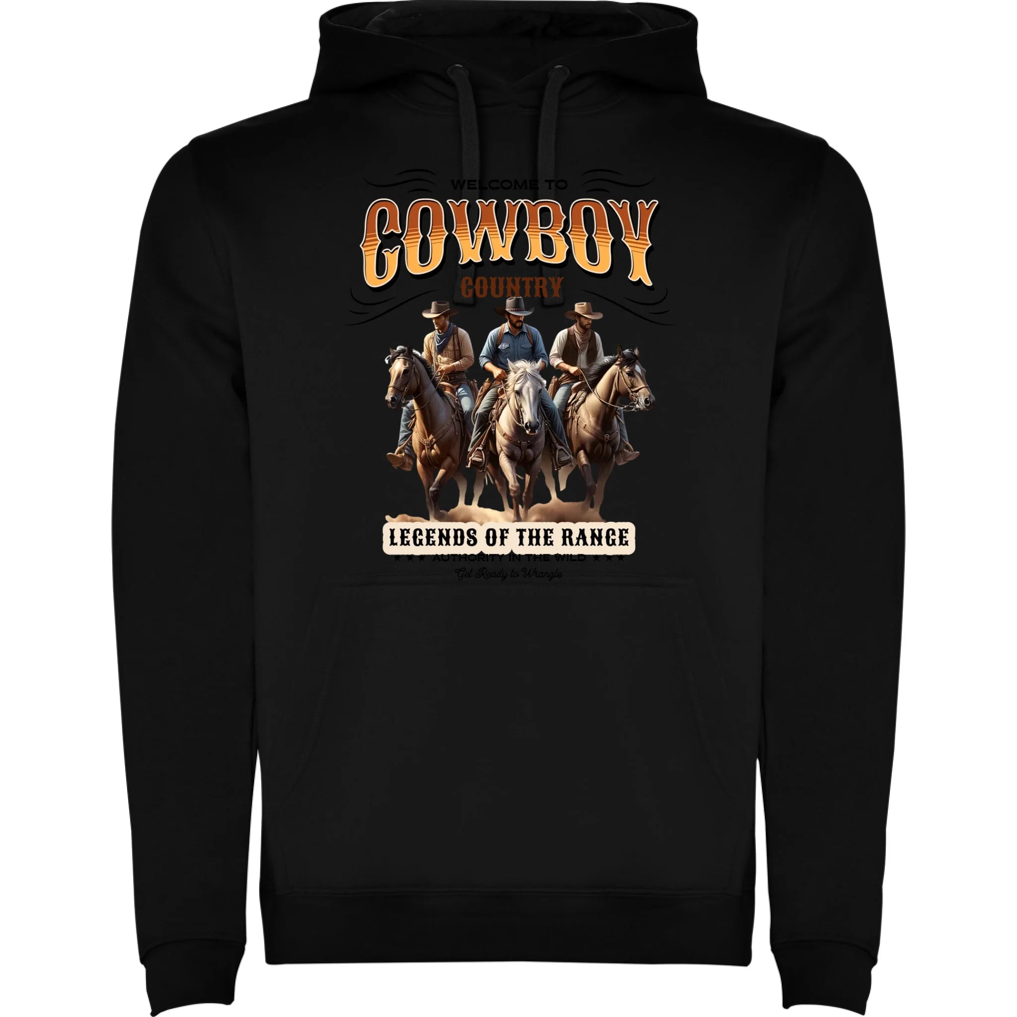 COWBOY 2 MOTIVY pánská mikina s kapucí potisk jen dopředu pánská mikina urban Černá