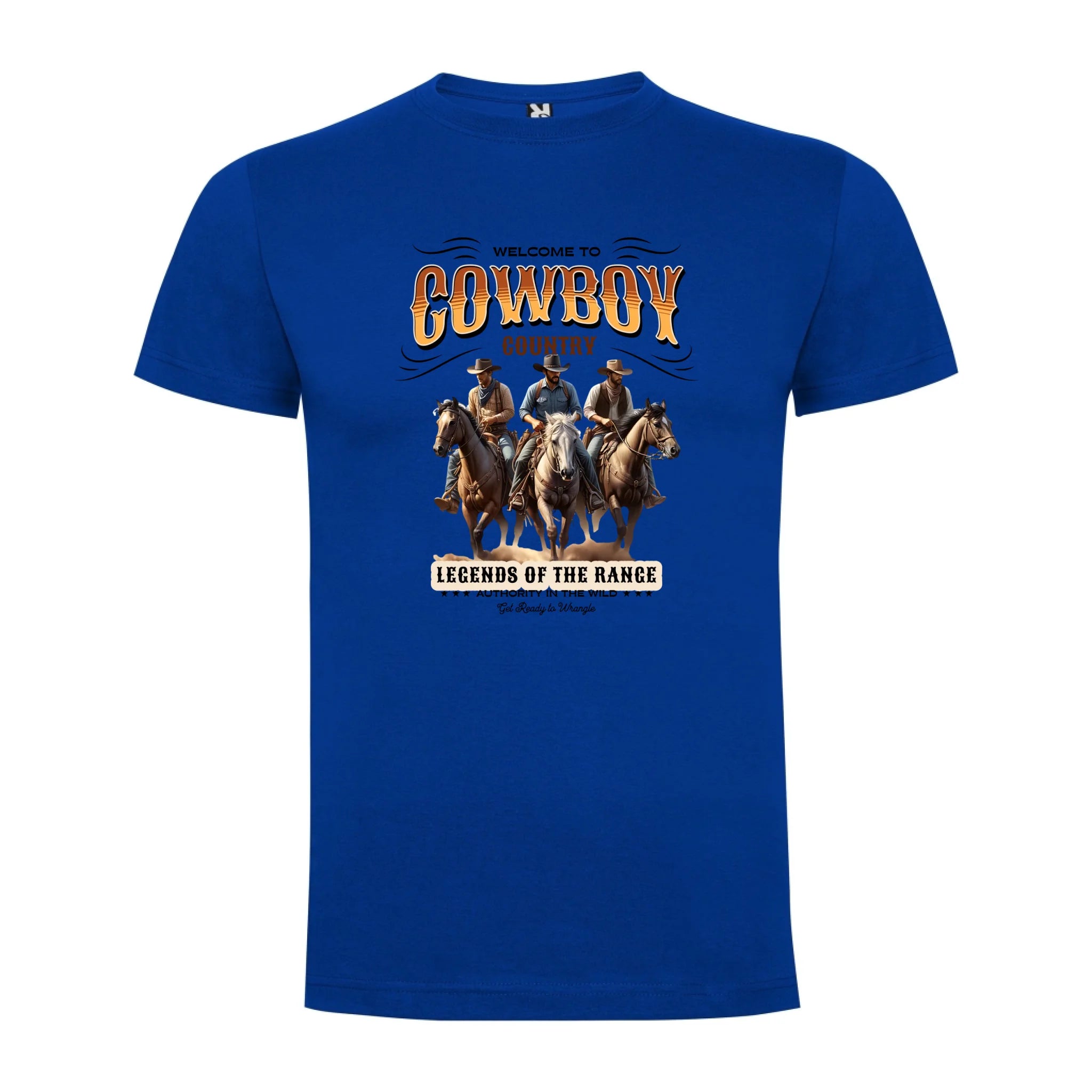 COWBOY 2 MOTIVY pánské tričko potisk jen dopředu pánské DOGO Modrá
