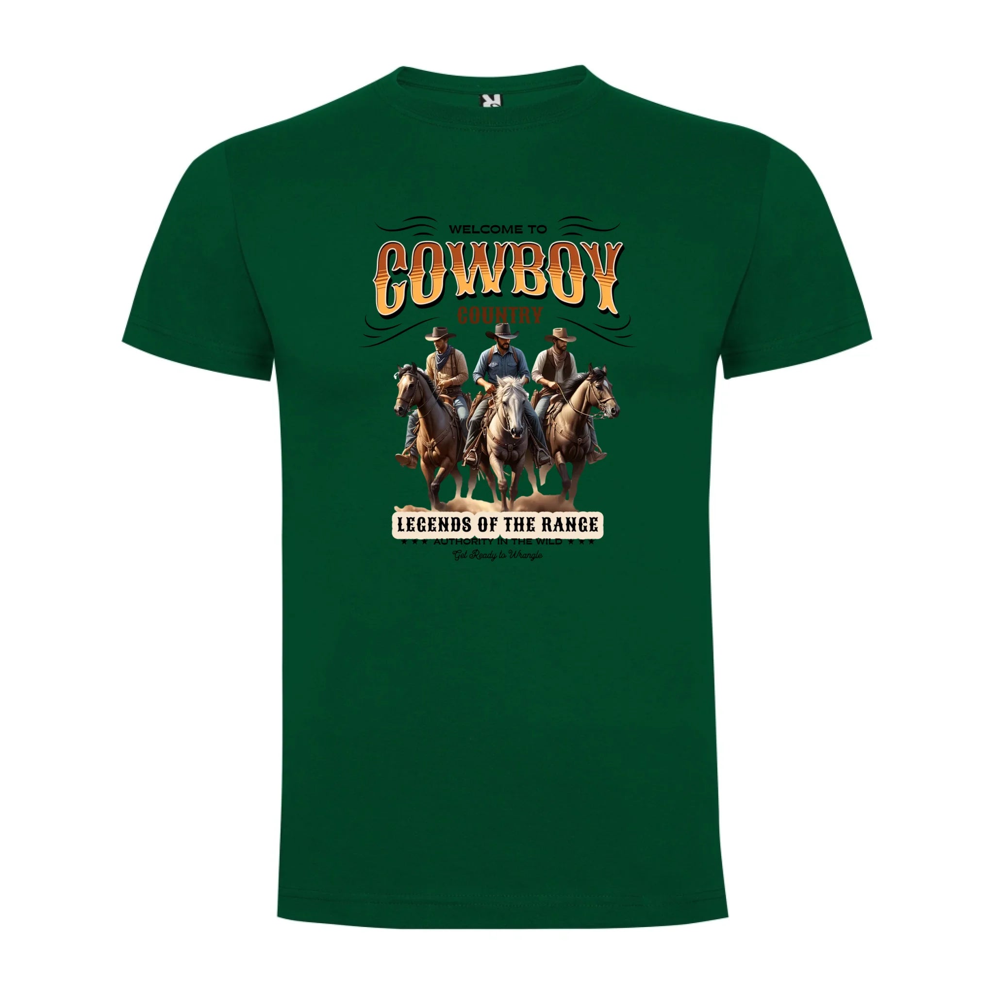 PÁNSKÉ TRIČKO s motivem COWBOY (2+ motivy) potisk jen dopředu pánské DOGO Tmavě zelená
