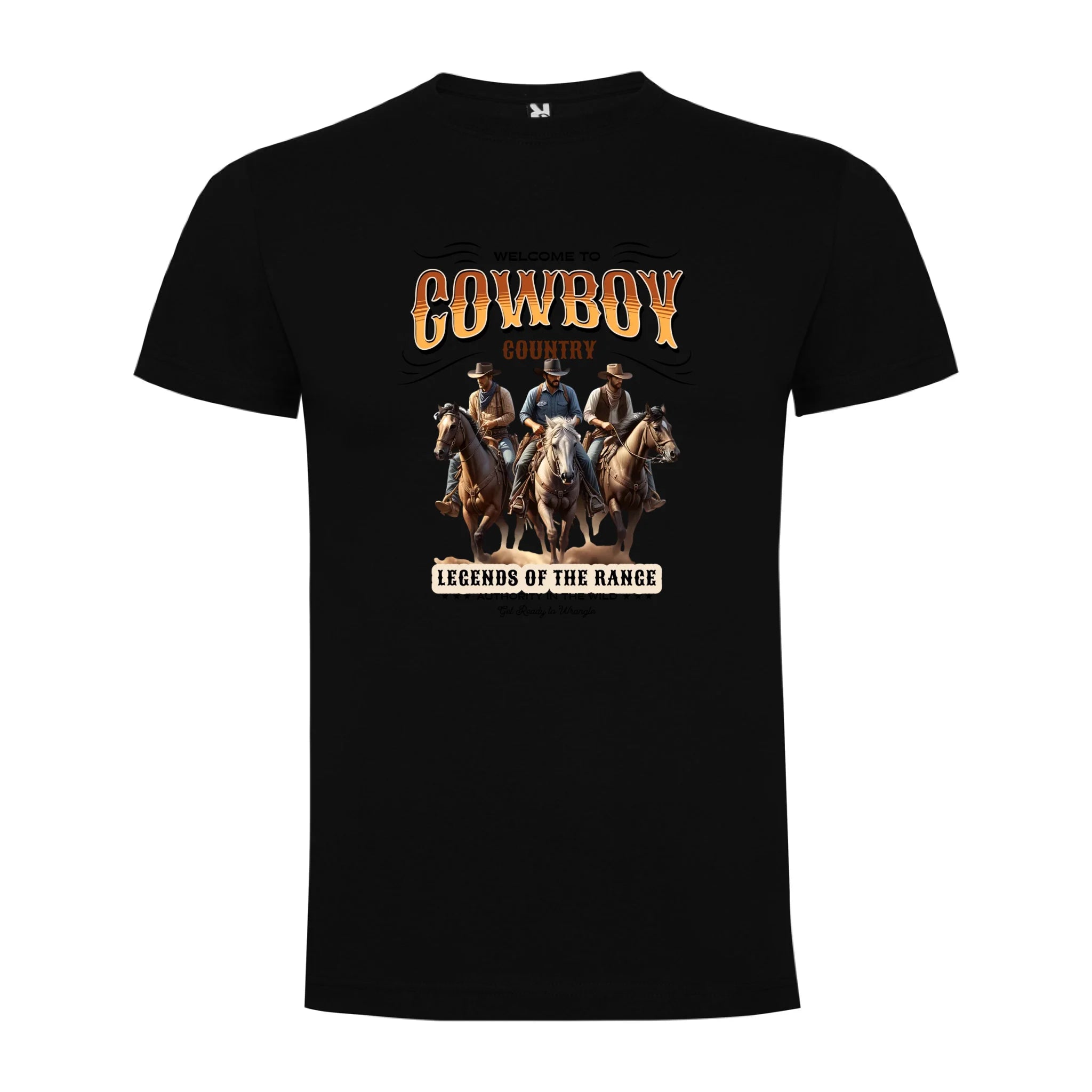 COWBOY 2 MOTIVY pánské tričko potisk jen dopředu pánské DOGO Černá