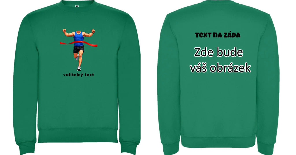 BĚH KOLO PLAVÁNÍ POSTAVA ZATÍM BEZ HLAVY - VLOŽTE FOTO, AUTOMATICKÝ OŘEZ unisex mikina bez kapuce