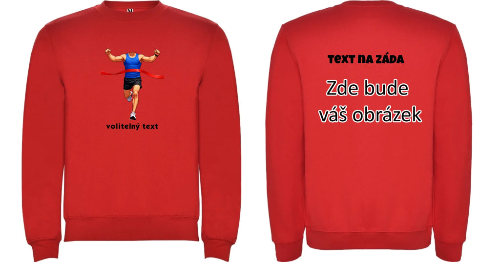 BĚH KOLO PLAVÁNÍ POSTAVA ZATÍM BEZ HLAVY - VLOŽTE FOTO, AUTOMATICKÝ OŘEZ unisex mikina bez kapuce