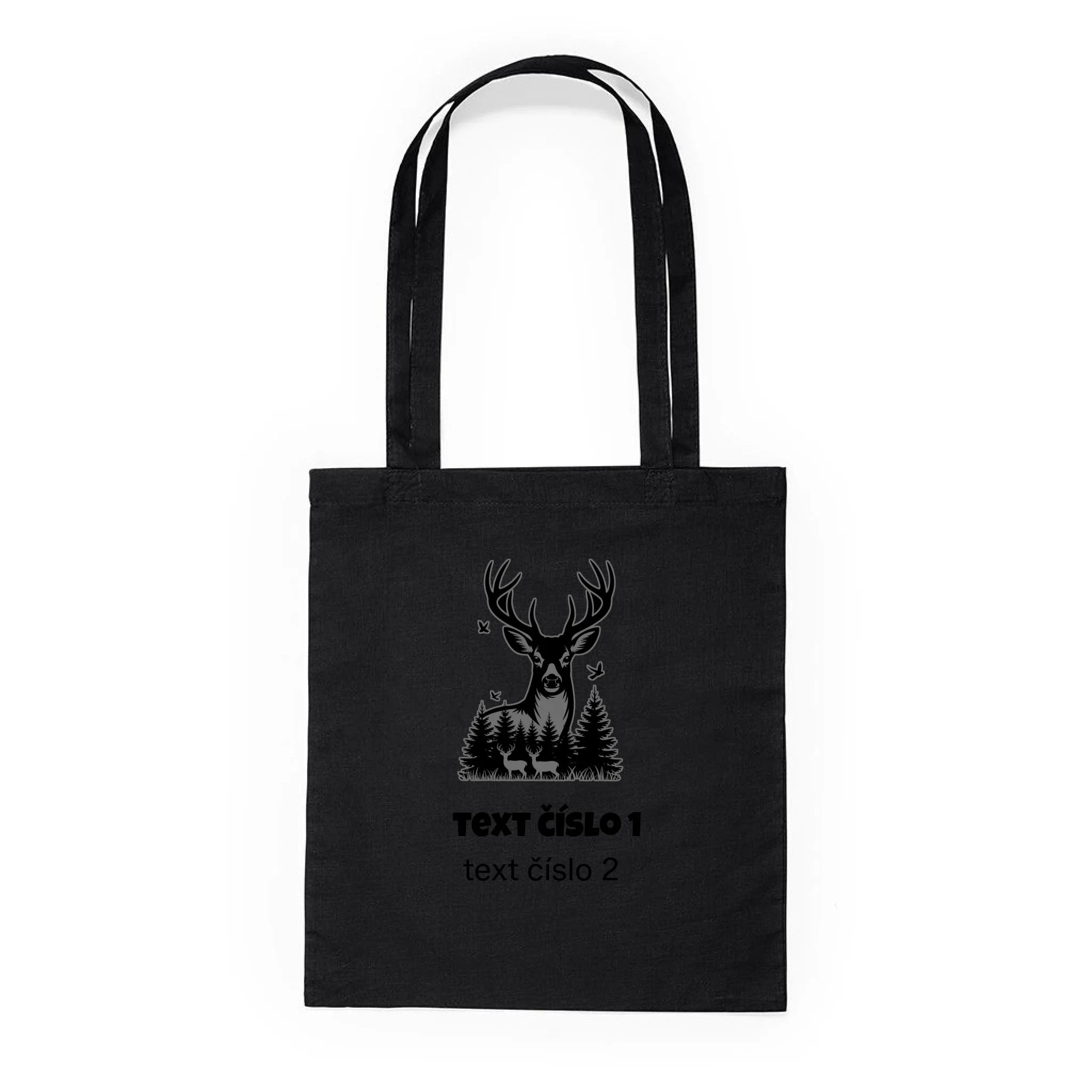 myslivost VÝBĚR OBRÁZKU (10+motivů) a MOŽNOST DOPLNIT VLASTNÍ TEXTY batoh, taška Plátěná taška KNOLL černá 36x40