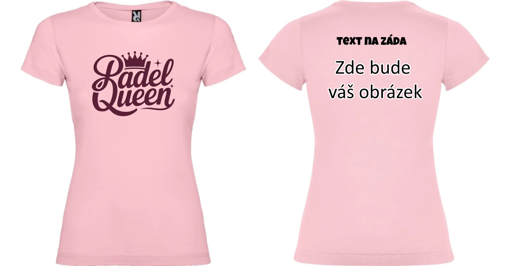 MOTIVY PRO DÁMY PADEL (výběr z 10+ motivů) dámské tričko oboustranný potisk dámské jamaica Světle růžová