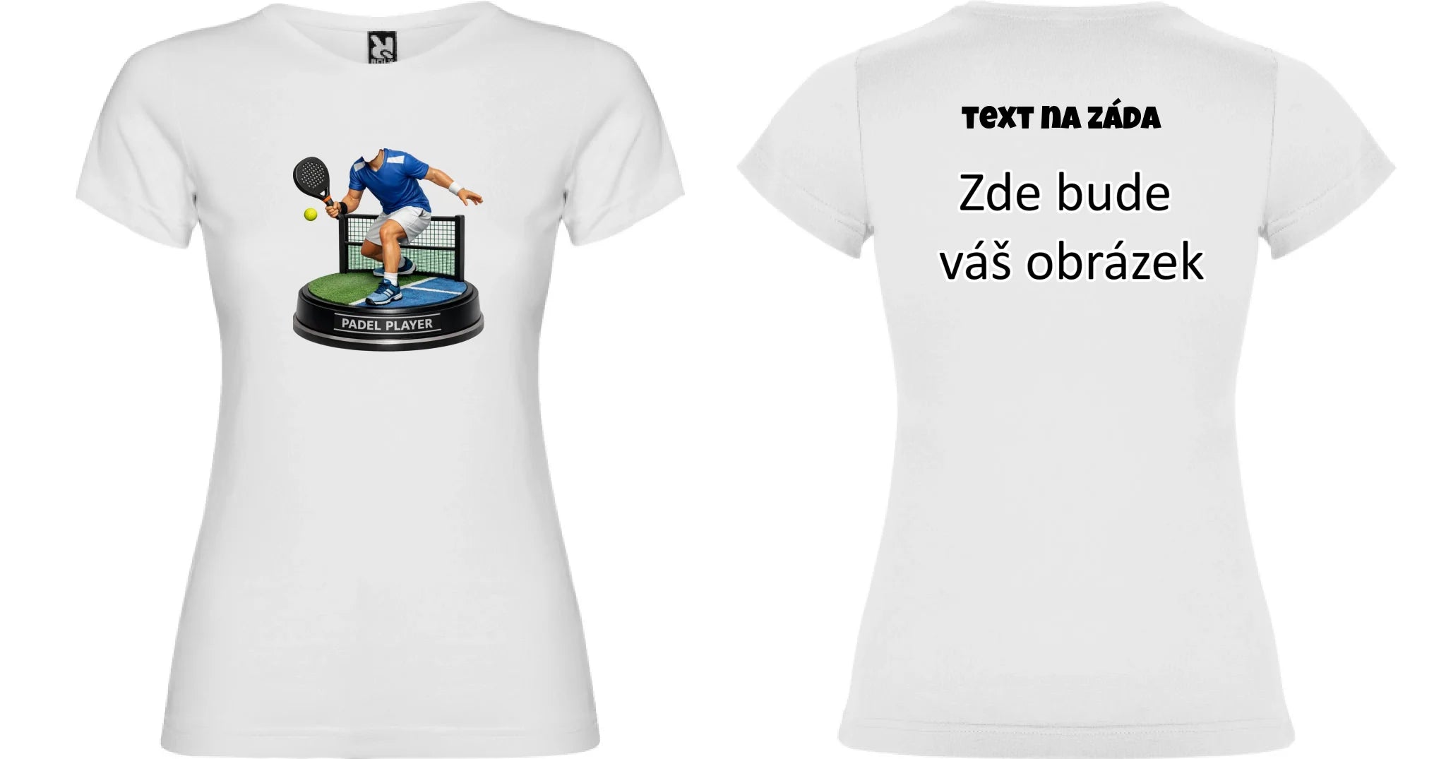 padel HLAVA dámské tričko oboustranný potisk dámské jamaica Bílá