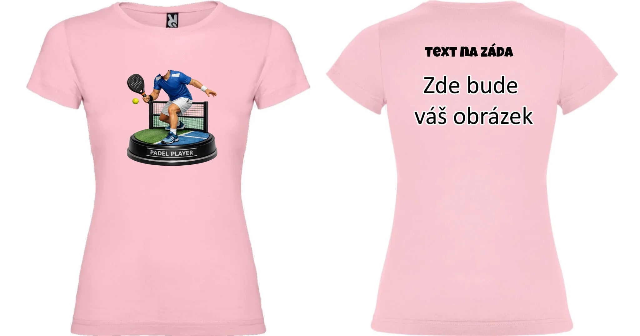 padel HLAVA dámské tričko oboustranný potisk dámské jamaica Světle růžová