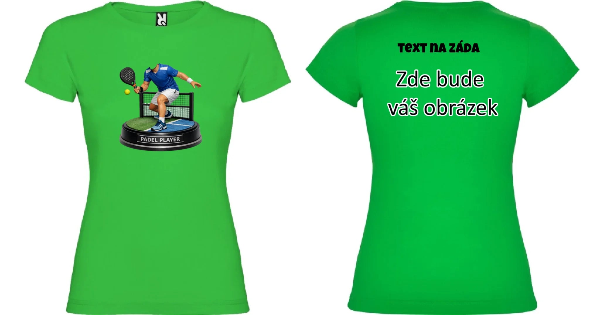 padel HLAVA dámské tričko oboustranný potisk dámské jamaica Zelená