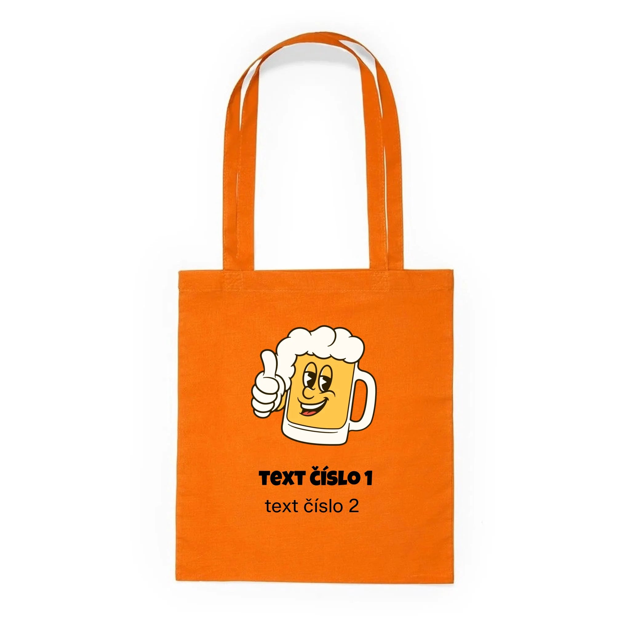 PIVO VÝBĚR OBRÁZKU (10+motivů) a MOŽNOST DOPLNIT VLASTNÍ TEXTY batoh, taška Plátěná taška KNOLL oranžová 36x40