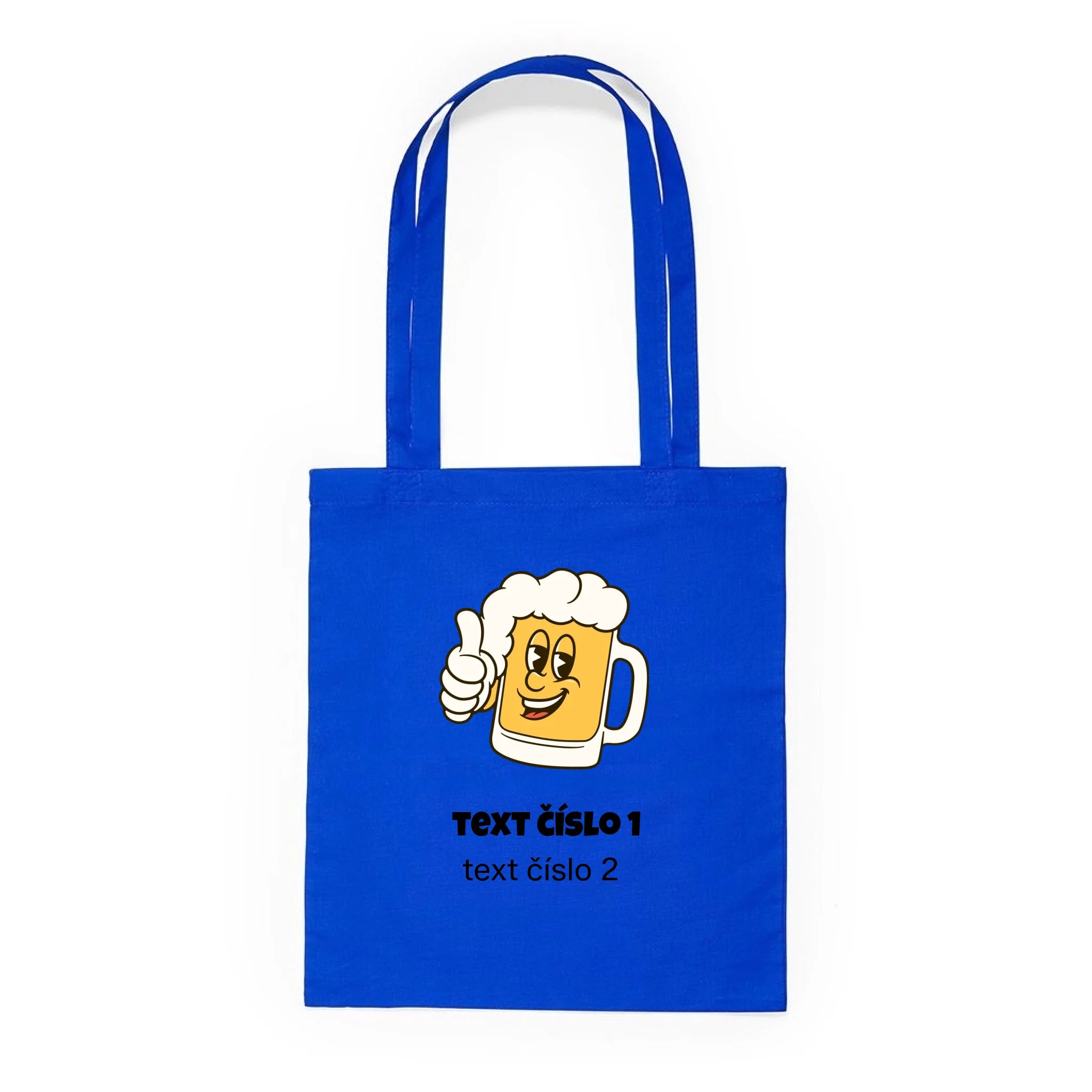 PIVO VÝBĚR OBRÁZKU (10+motivů) a MOŽNOST DOPLNIT VLASTNÍ TEXTY batoh, taška Plátěná taška KNOLL modrá 36x40