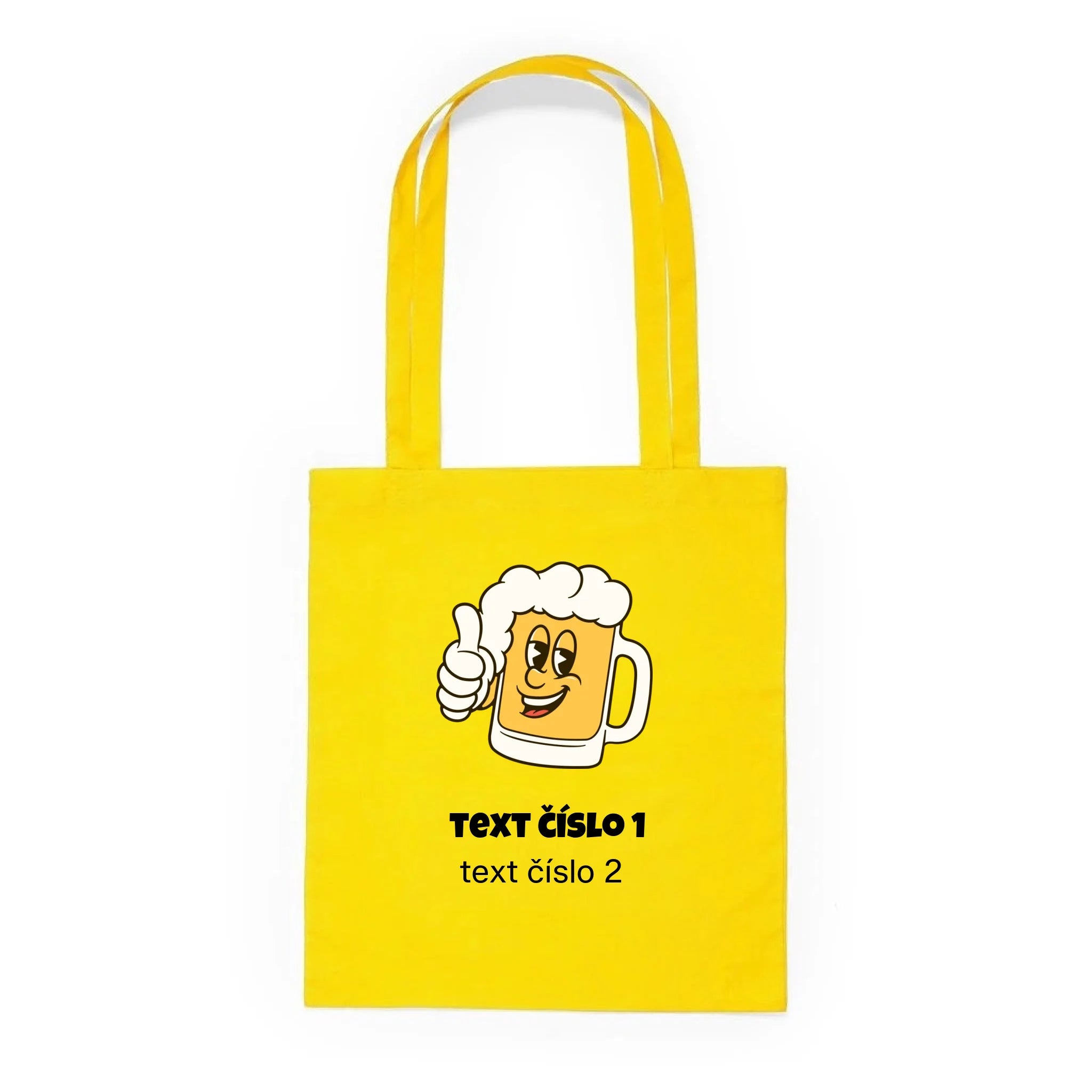 PIVO VÝBĚR OBRÁZKU (10+motivů) a MOŽNOST DOPLNIT VLASTNÍ TEXTY batoh, taška Plátěná taška KNOLL žlutá 36x40