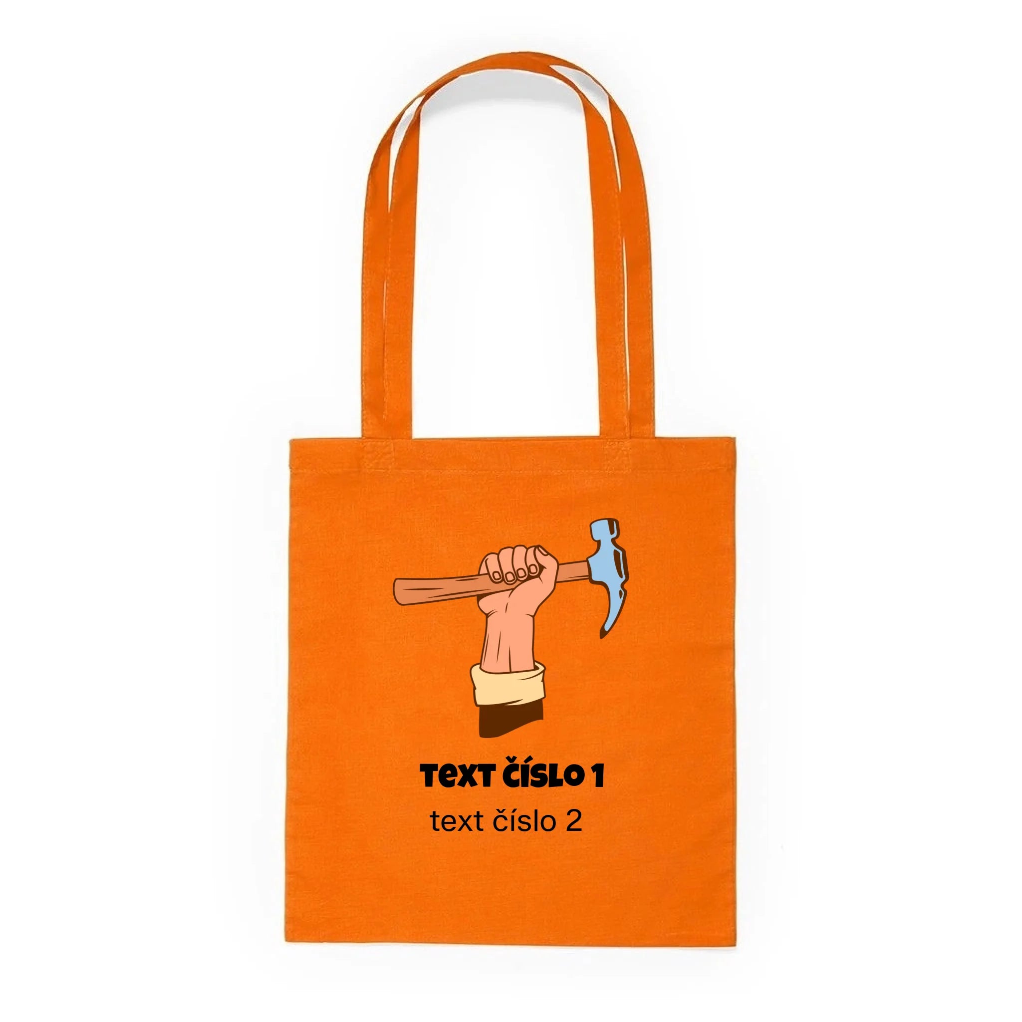 BATOH nebo TAŠKA s motivem PRÁCE (výběr z 10+ potisků a možnost doplnit vlastní texty) Plátěná taška KNOLL oranžová 36x40