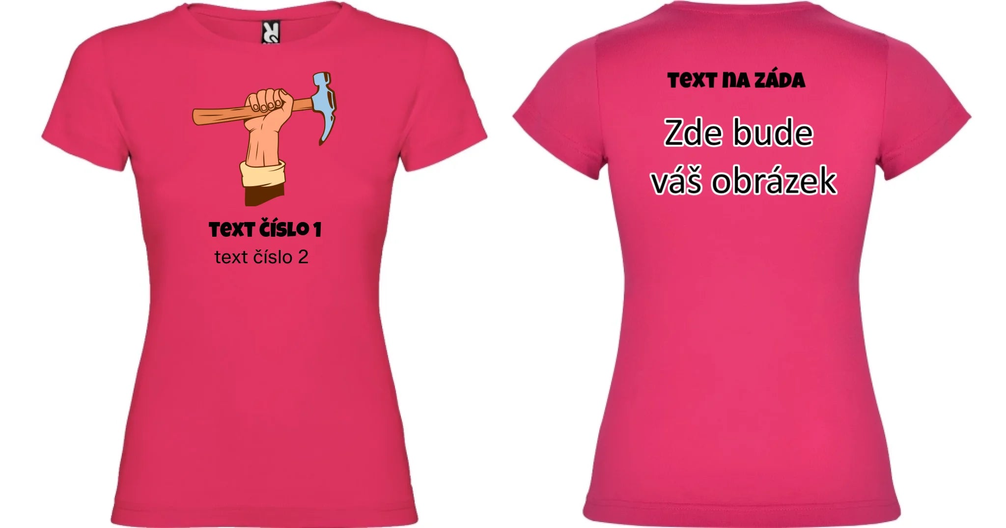 PRACOVNÍ VÝBĚR OBRÁZKU (10+motivů) a MOŽNOST DOPLNIT VLASTNÍ TEXTY dámské tričko oboustranný potisk dámské jamaica Růže