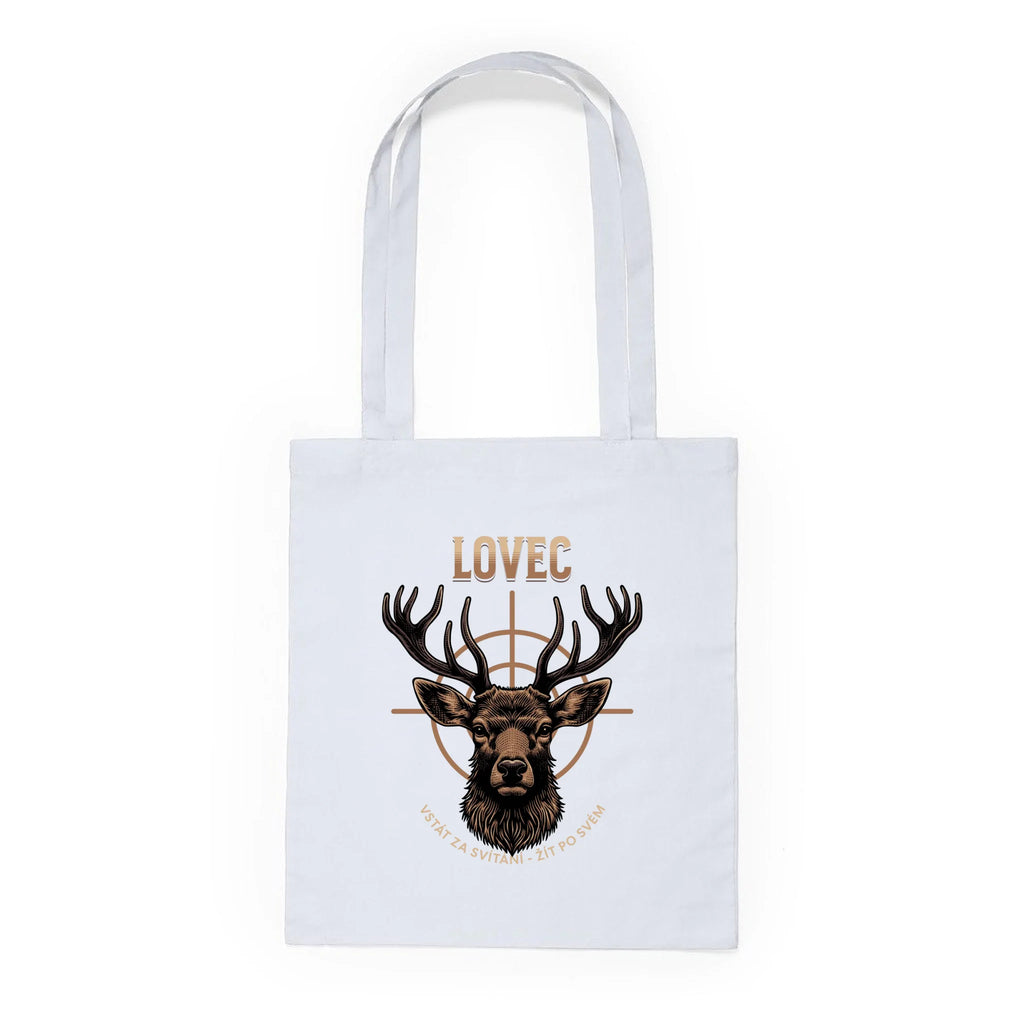 LOVEC (výběr z 6 motivů) batoh, taška Plátěná taška KNOLL bílá 36x40