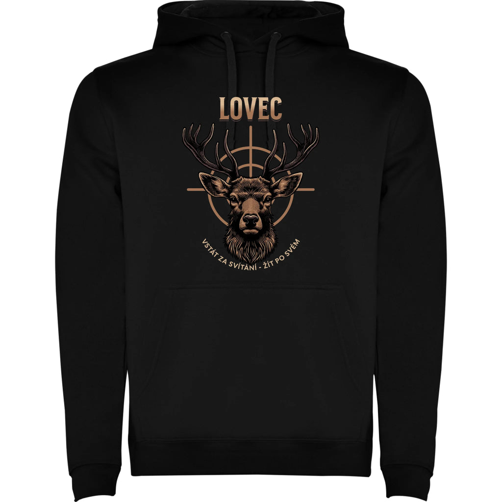 LOVEC (výběr z 6 motivů) pánská mikina s kapucí