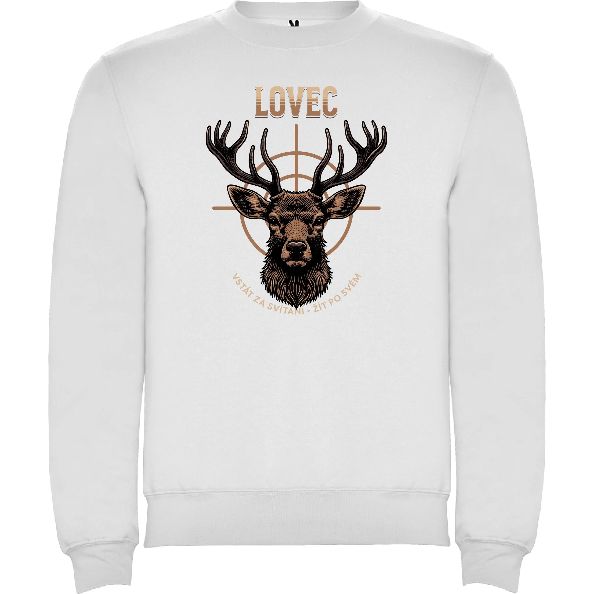 LOVEC (výběr z 6 motivů) unisex mikina bez kapuce potisk jen dopředu unisex mikina clasica Bílá