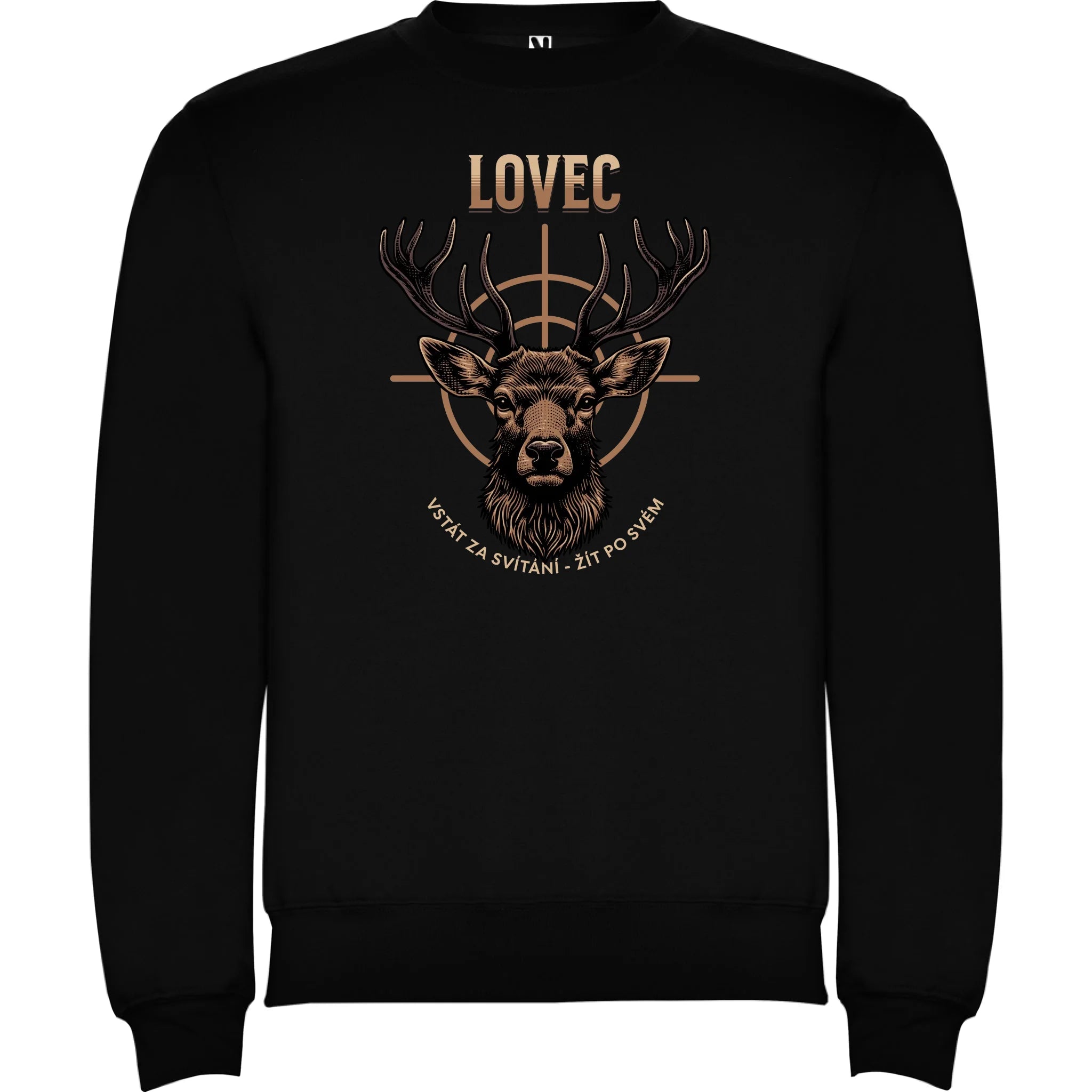 LOVEC (výběr z 6 motivů) unisex mikina bez kapuce potisk jen dopředu unisex mikina clasica Černá