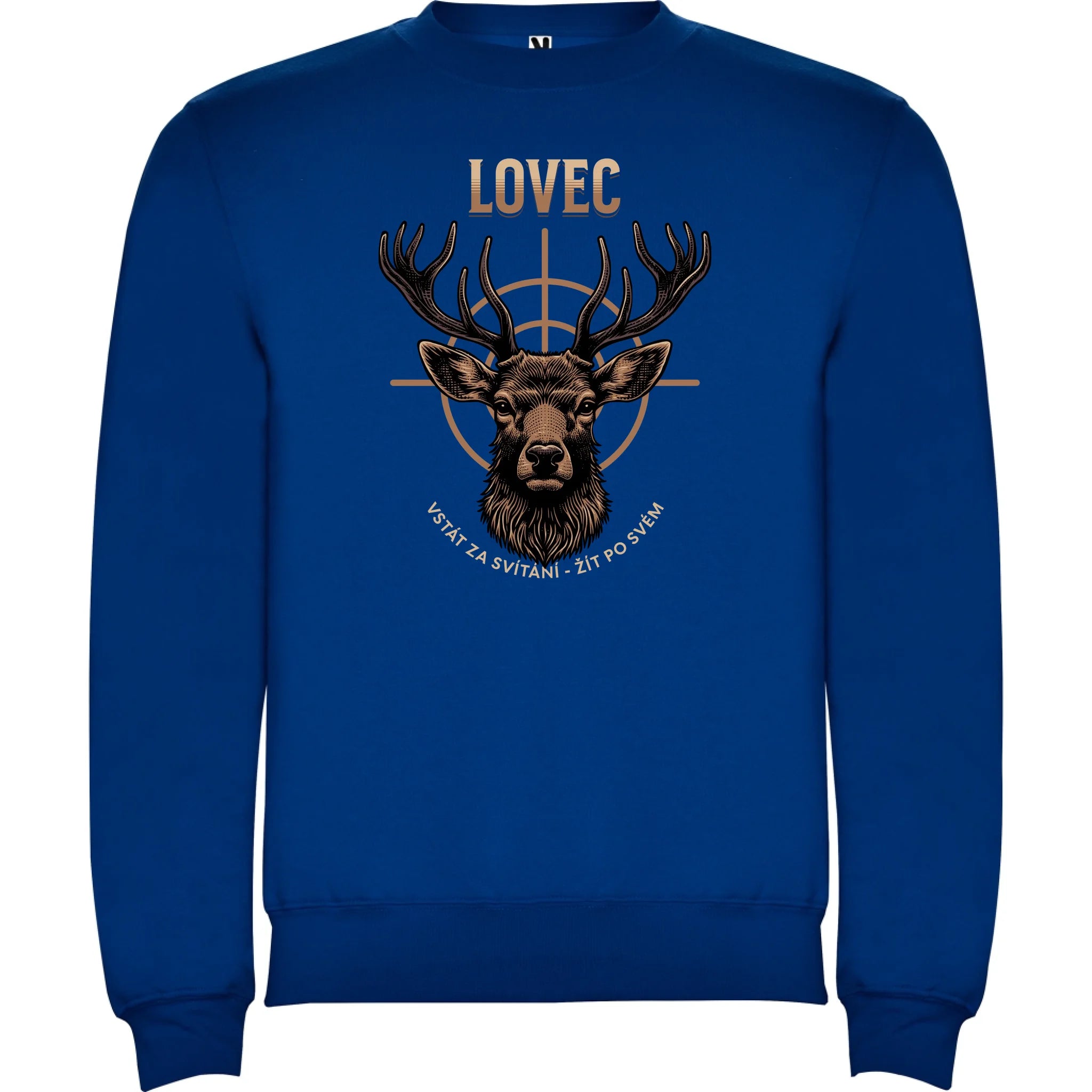 LOVEC (výběr z 6 motivů) unisex mikina bez kapuce potisk jen dopředu unisex mikina clasica Modrá
