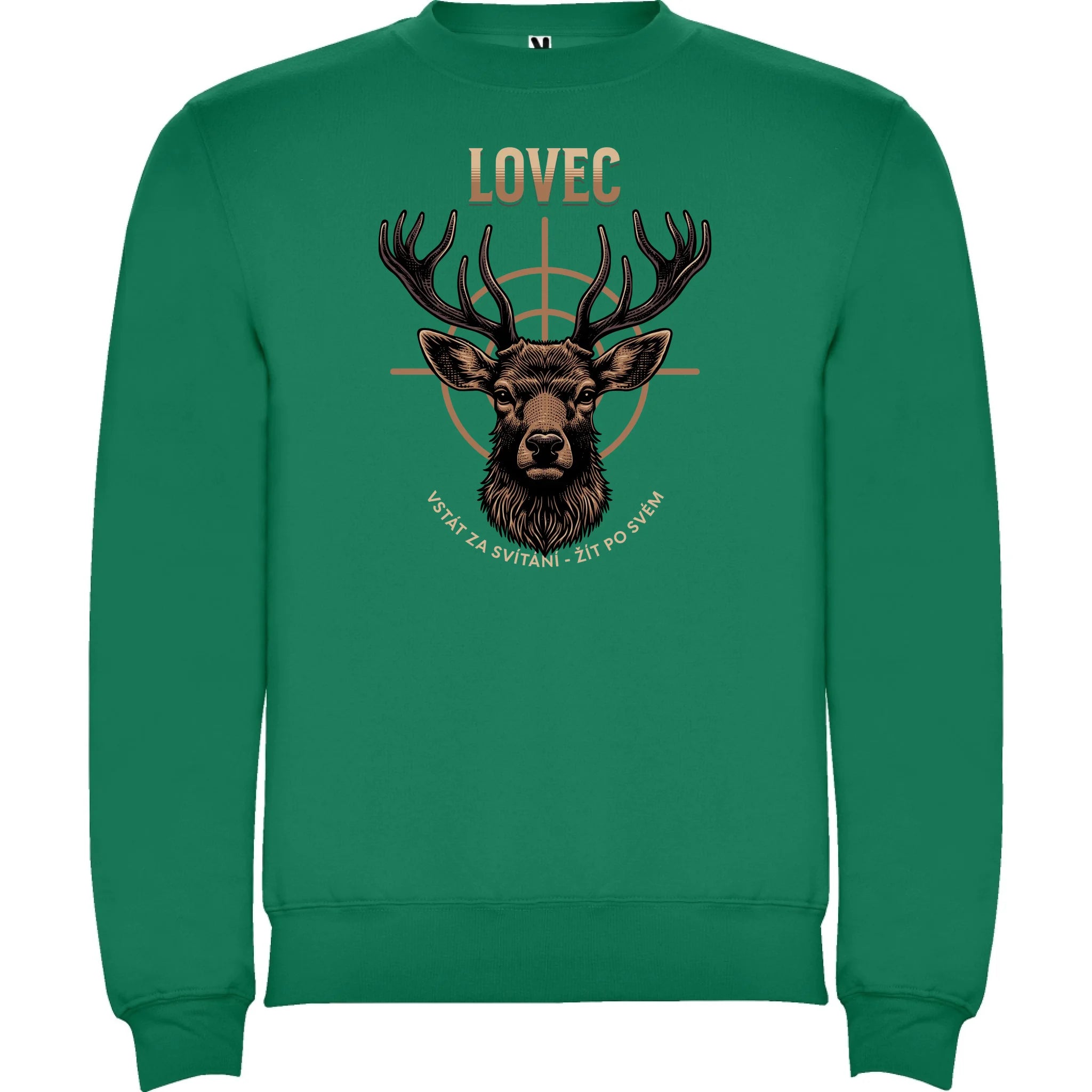 LOVEC (výběr z 6 motivů) unisex mikina bez kapuce potisk jen dopředu unisex mikina clasica Sytě zelená