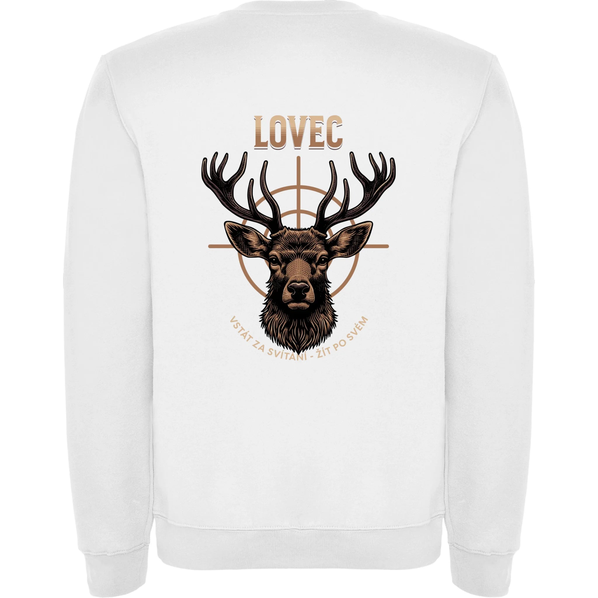 LOVEC (výběr z 6 motivů) unisex mikina bez kapuce potisk jen na záda unisex mikina clasica Bílá