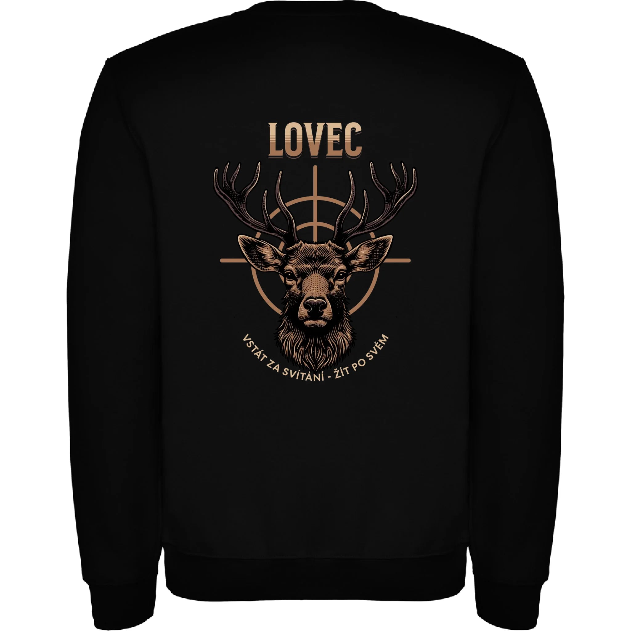 LOVEC (výběr z 6 motivů) unisex mikina bez kapuce potisk jen na záda unisex mikina clasica Černá