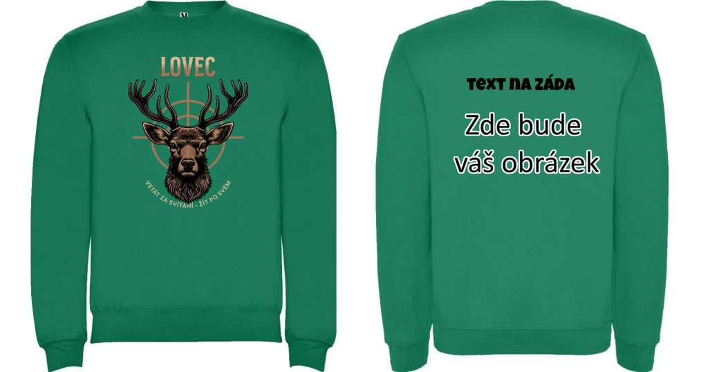 LOVEC (výběr z 6 motivů) unisex mikina bez kapuce