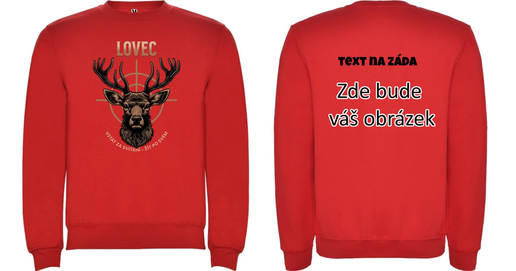 LOVEC (výběr z 6 motivů) unisex mikina bez kapuce