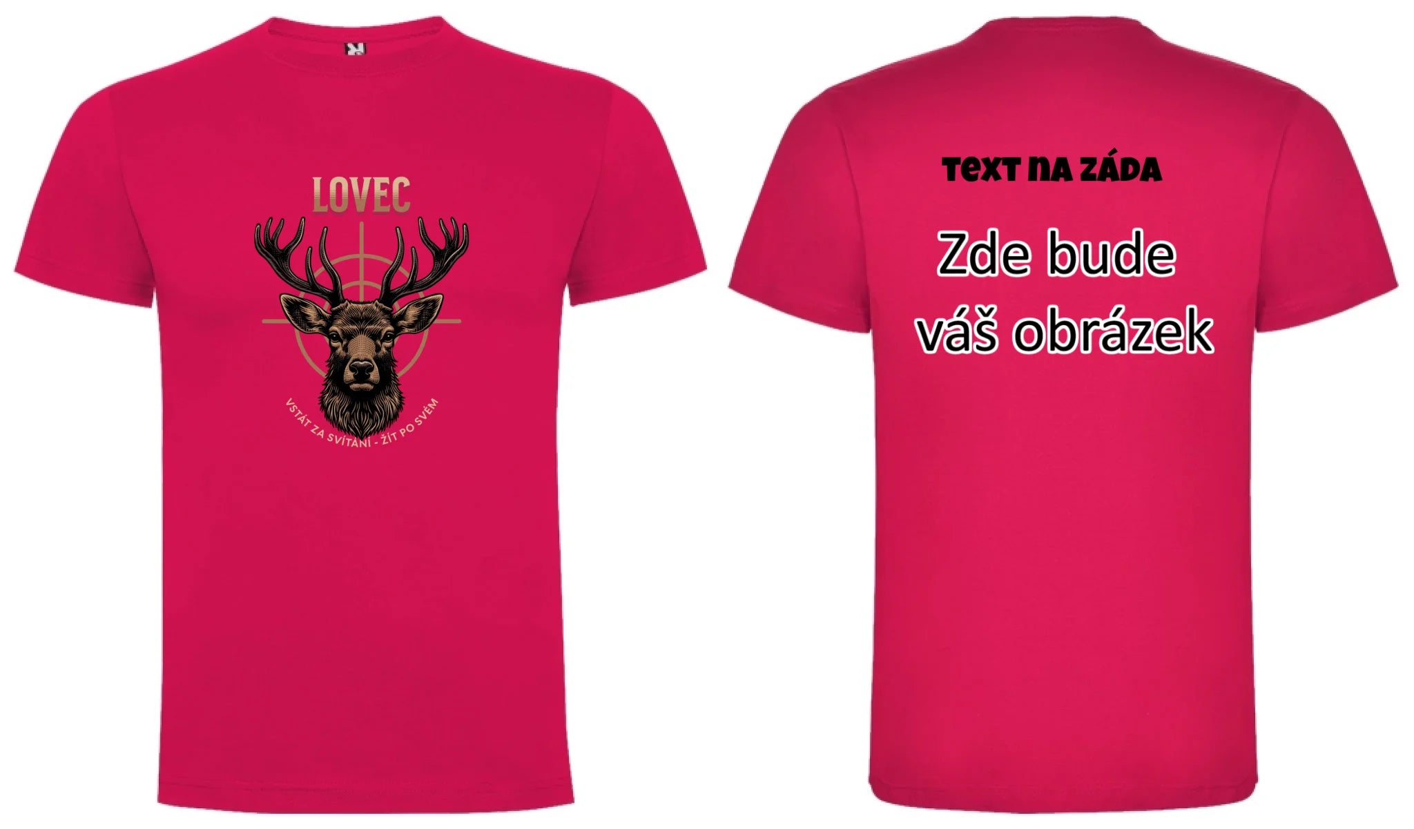 LOVEC (výběr z 6 motivů) pánské tričko oboustranný potisk pánské DOGO Růže