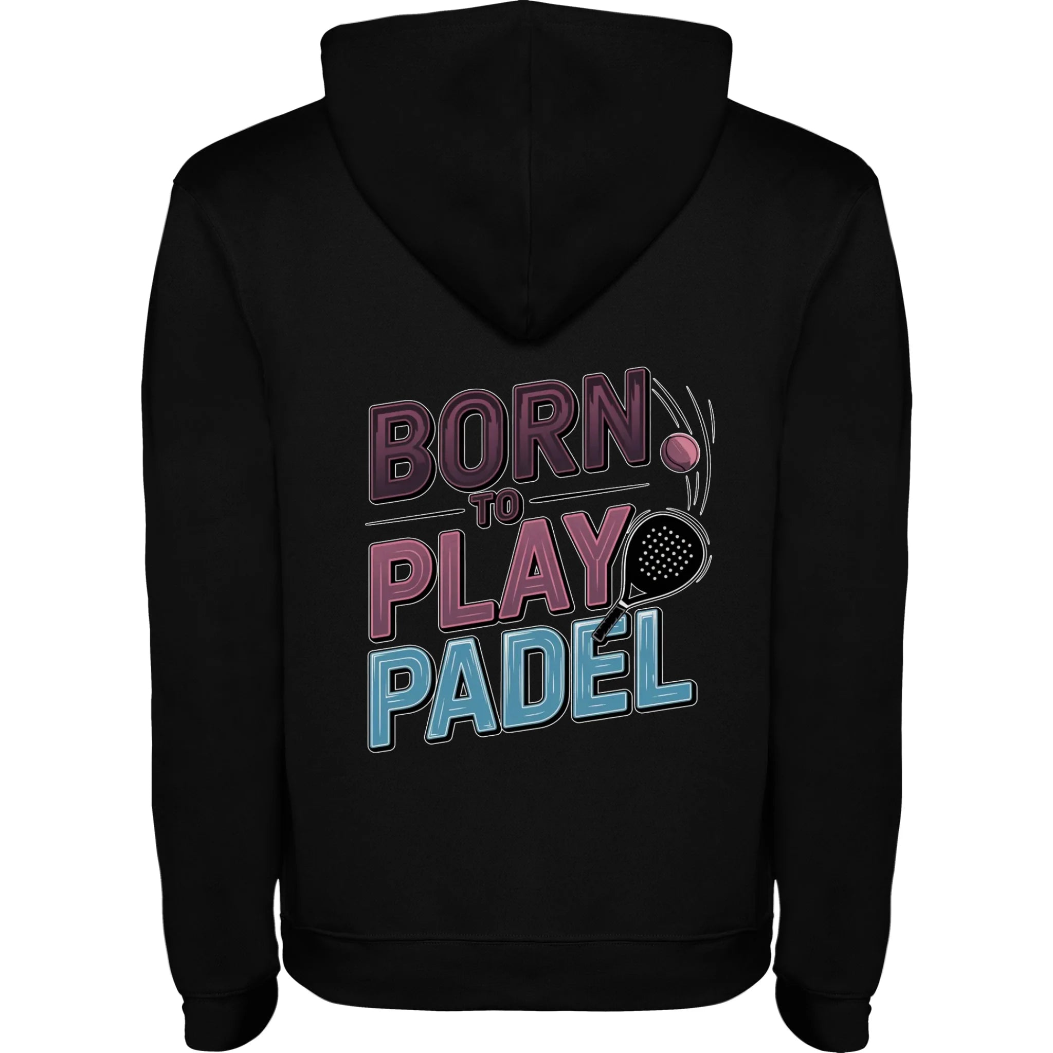 PRO HRÁČE PADELU (výběr z 18+ motivů) pánská mikina s kapucí potisk jen na záda pánská mikina urban Černá