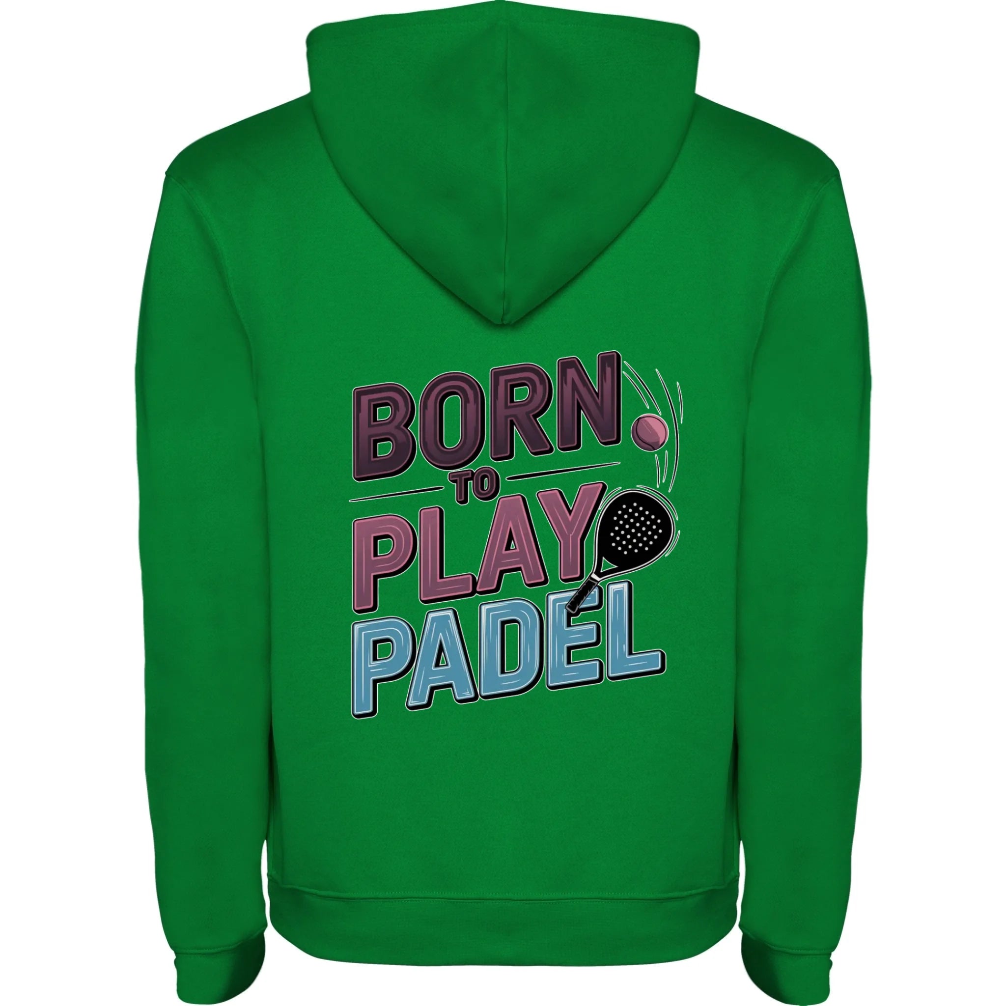 PRO HRÁČE PADELU (výběr z 18+ motivů) pánská mikina s kapucí potisk jen na záda pánská mikina urban Sytě zelená bílá
