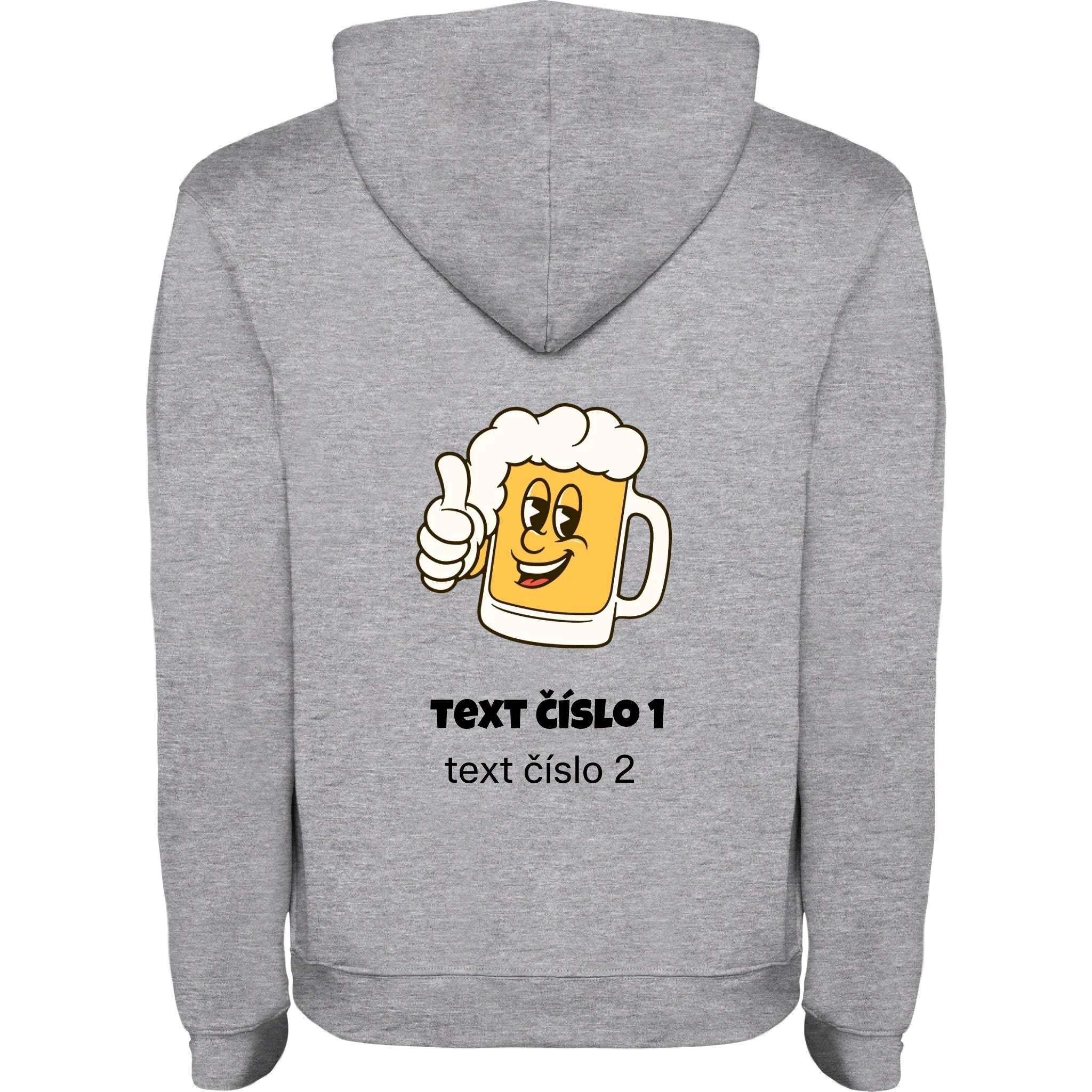 PIVO VÝBĚR OBRÁZKU (10+motivů) a MOŽNOST DOPLNIT VLASTNÍ TEXTY pánská mikina s kapucí potisk jen na záda pánská mikina urban Melír černá