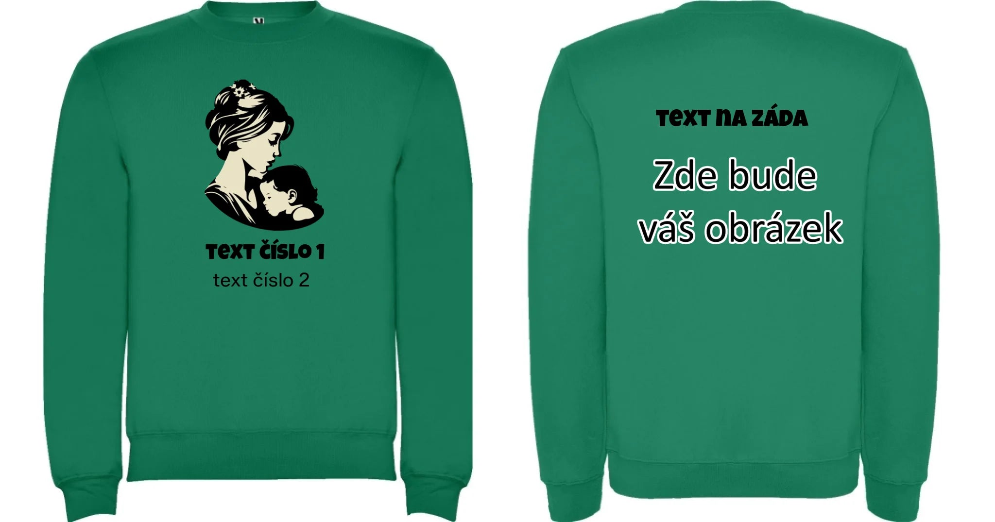 NEJ MÁMA VÝBĚR OBRÁZKU (10+motivů) a MOŽNOST DOPLNIT VLASTNÍ TEXTY dámská mikina bez kapuce