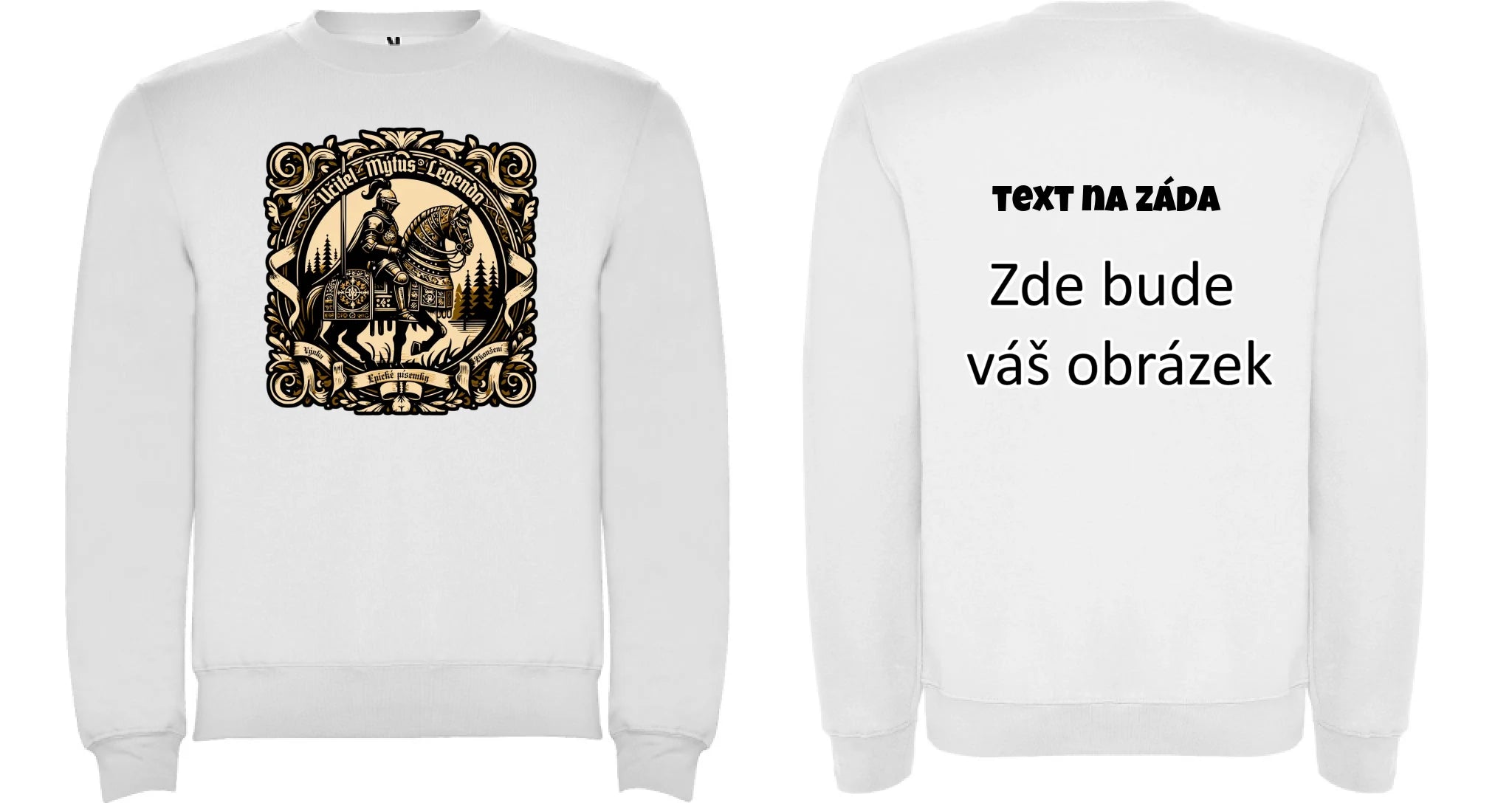 UČITEL (20+ motivů) MOŽNOST OBOUSTRANNĚHO POTISKU unisex mikina bez kapuce oboustranný potisk unisex mikina clasica Bílá