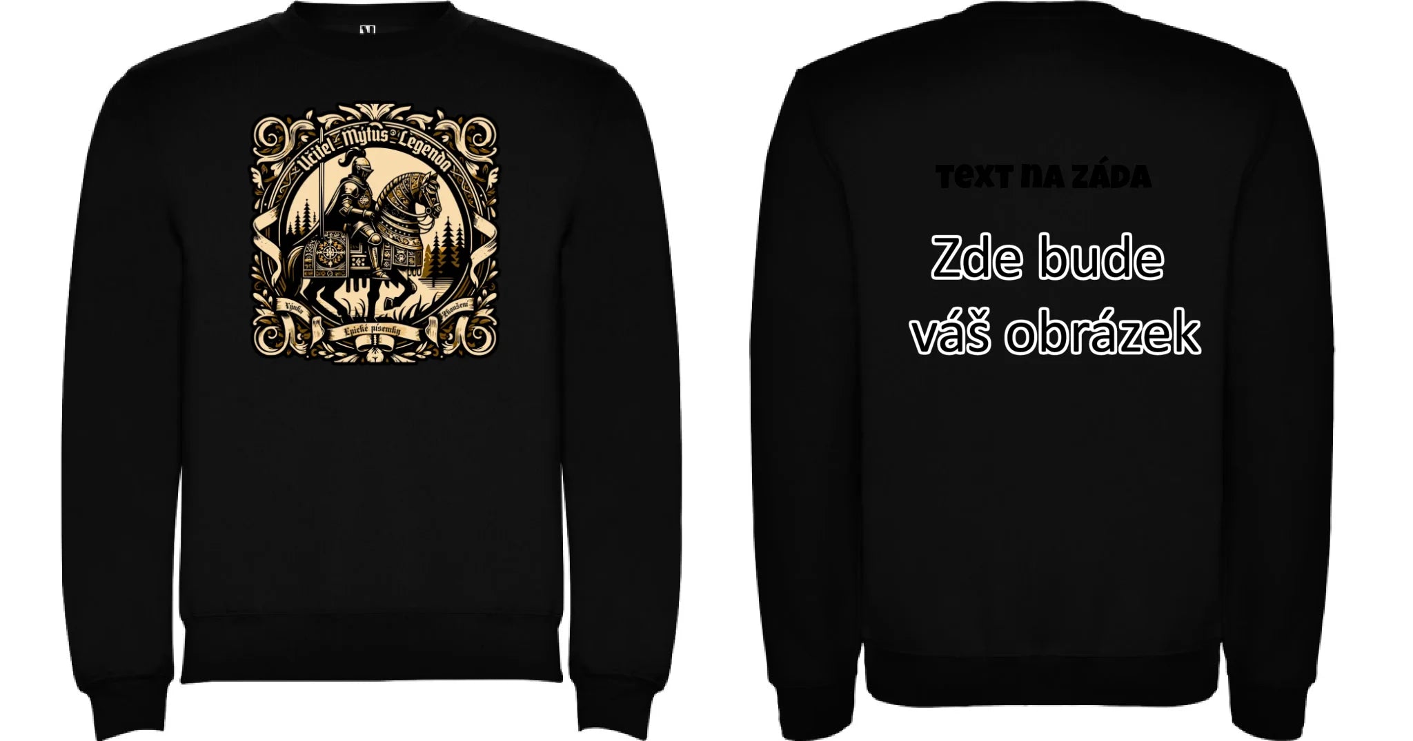 UČITEL (20+ motivů) MOŽNOST OBOUSTRANNĚHO POTISKU unisex mikina bez kapuce oboustranný potisk unisex mikina clasica Černá