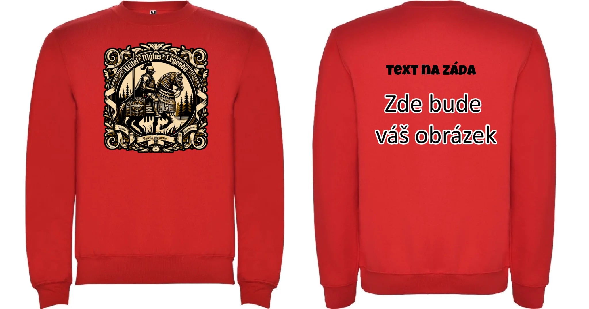 UČITEL (20+ motivů) MOŽNOST OBOUSTRANNĚHO POTISKU unisex mikina bez kapuce oboustranný potisk unisex mikina clasica Červená