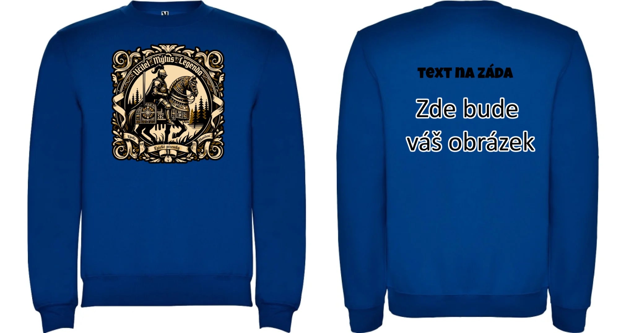 UČITEL (20+ motivů) MOŽNOST OBOUSTRANNĚHO POTISKU unisex mikina bez kapuce oboustranný potisk unisex mikina clasica Modrá