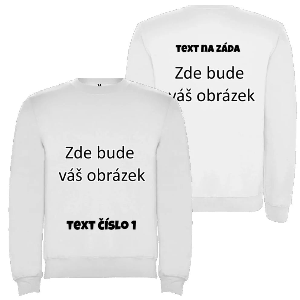 UNISEX mikina týmová POTISK DOPŘEDU I NA ZÁDA