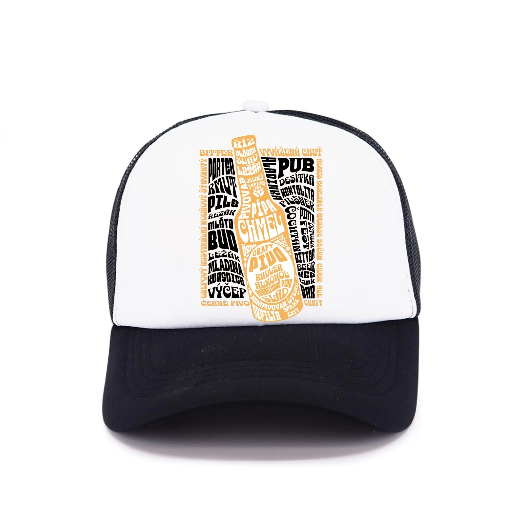 KŚILTOVKA s motivem PIVO (výběr z 10+ motivů) Kšiltovka TRUCKER černá 58