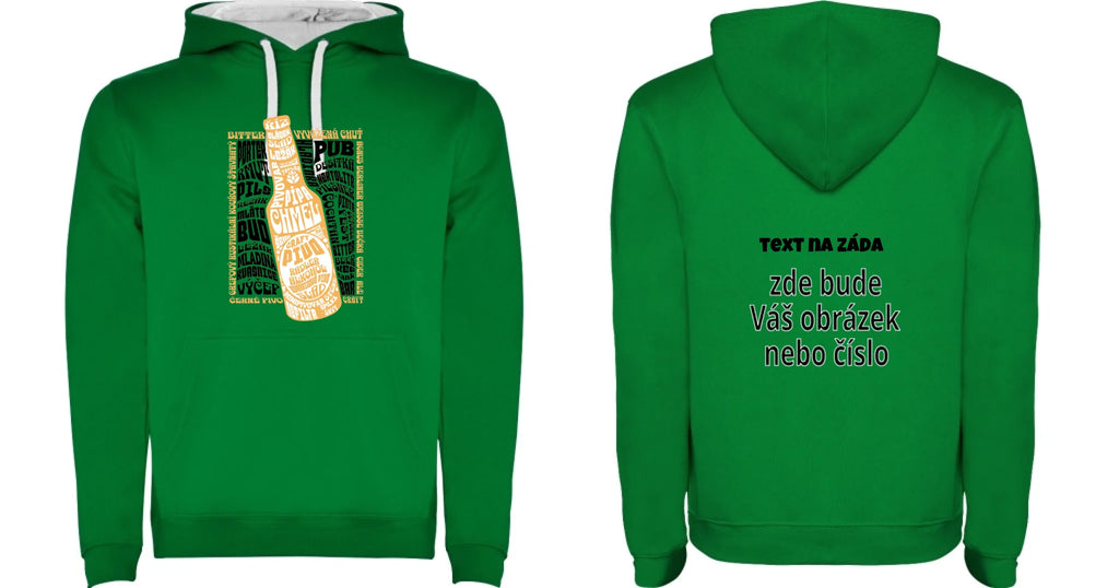 PÁNSKÁ MIKINA s kapucí s motivem PIVO (výběr z 10+ potisků)