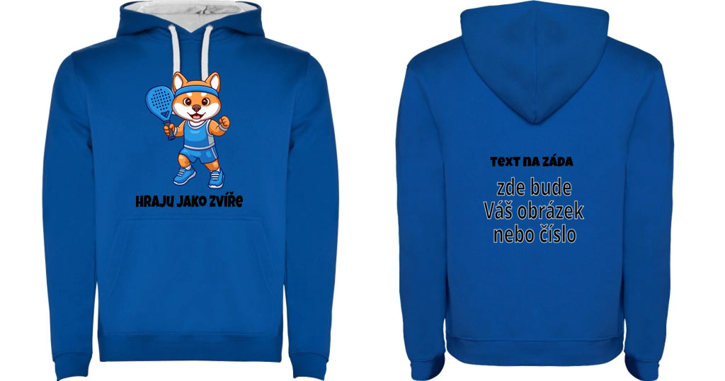 DĚTSKÁ MIKINA S KAPUCÍ s motivem PADEL HRAJU JAKO ZVÍŘE (výběr ze 3 potisků)